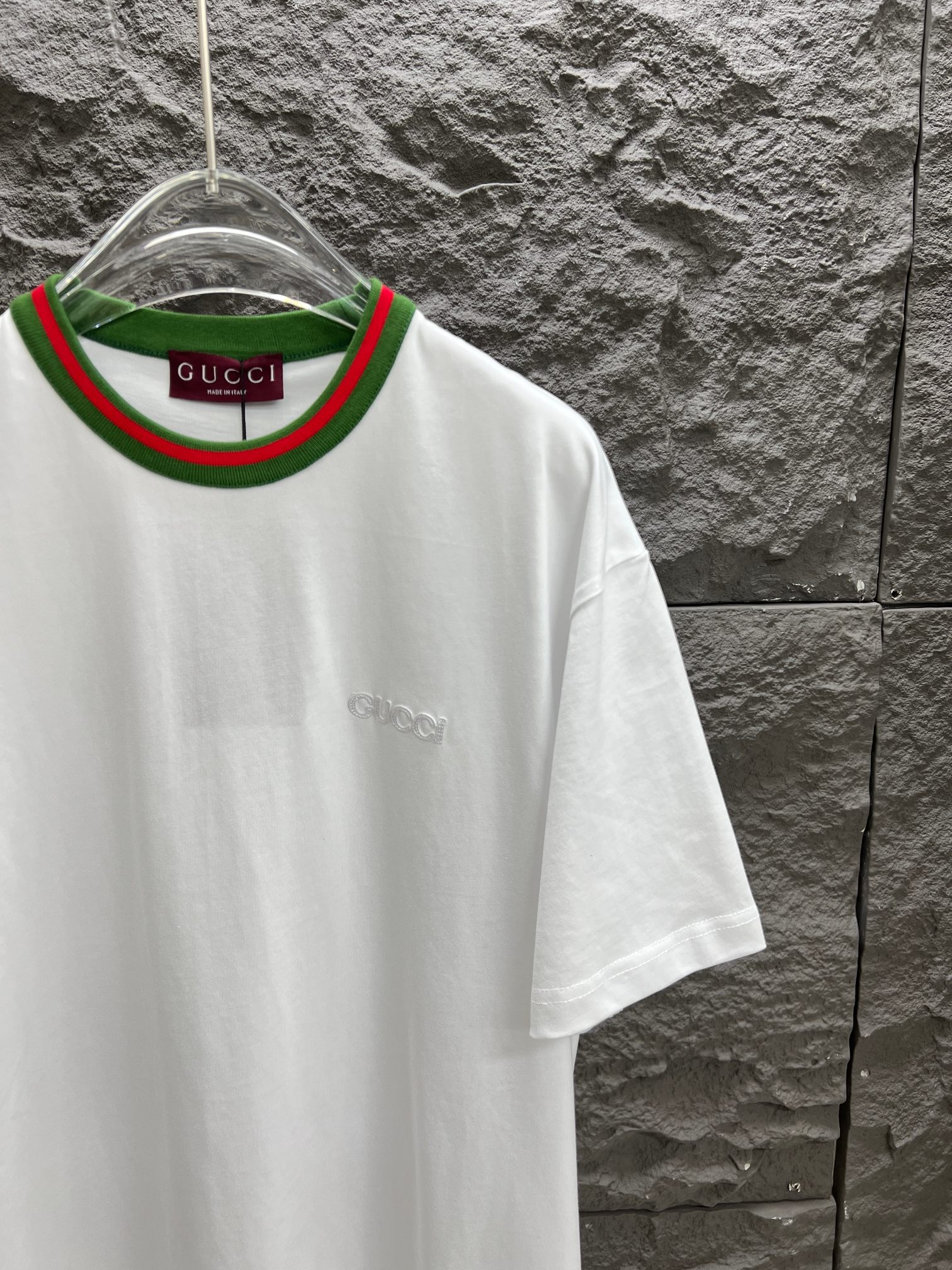 gucci t シャツ ジミン激安通販 純綿 トップス ロゴプリント ゆったり 半袖 シンプル ホワイト_4