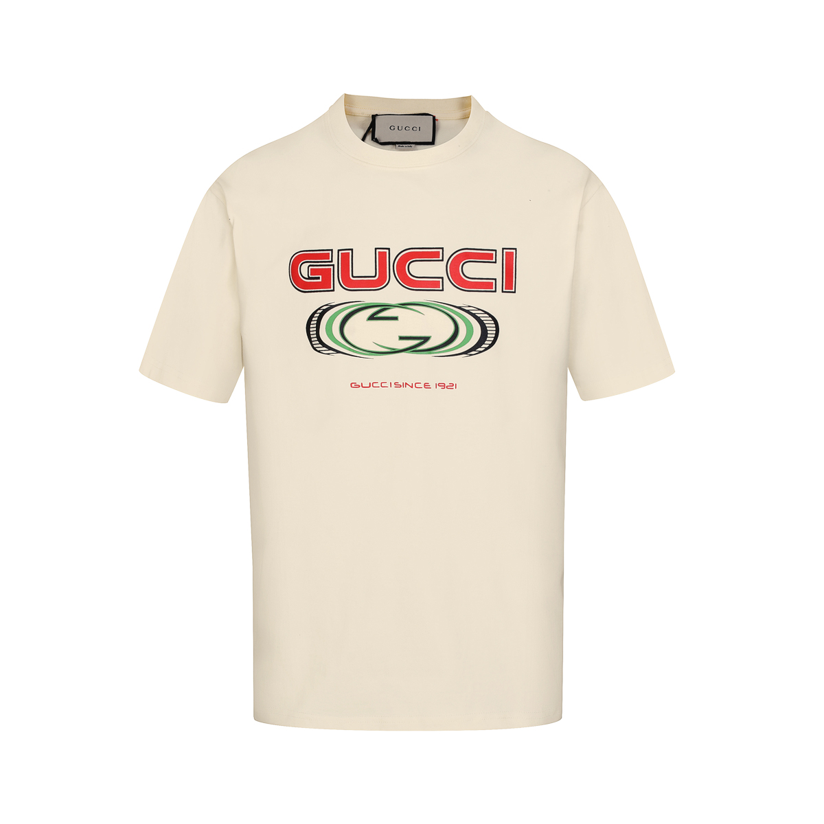 個性的な gucci t シャツ ミッキー偽物 100%綿 半袖トップス シンプル プリント 上質 杏色_4