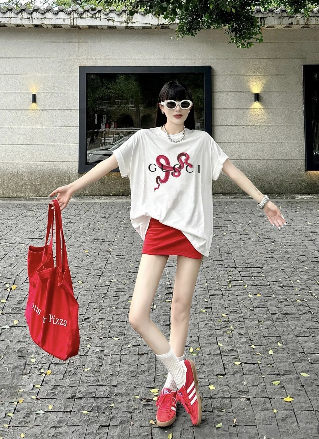 【限定販売】gucci t シャツ ロゴスーパーコピー 100%綿 半袖トップス 蛇プリント 上質商品 ホワイト_3