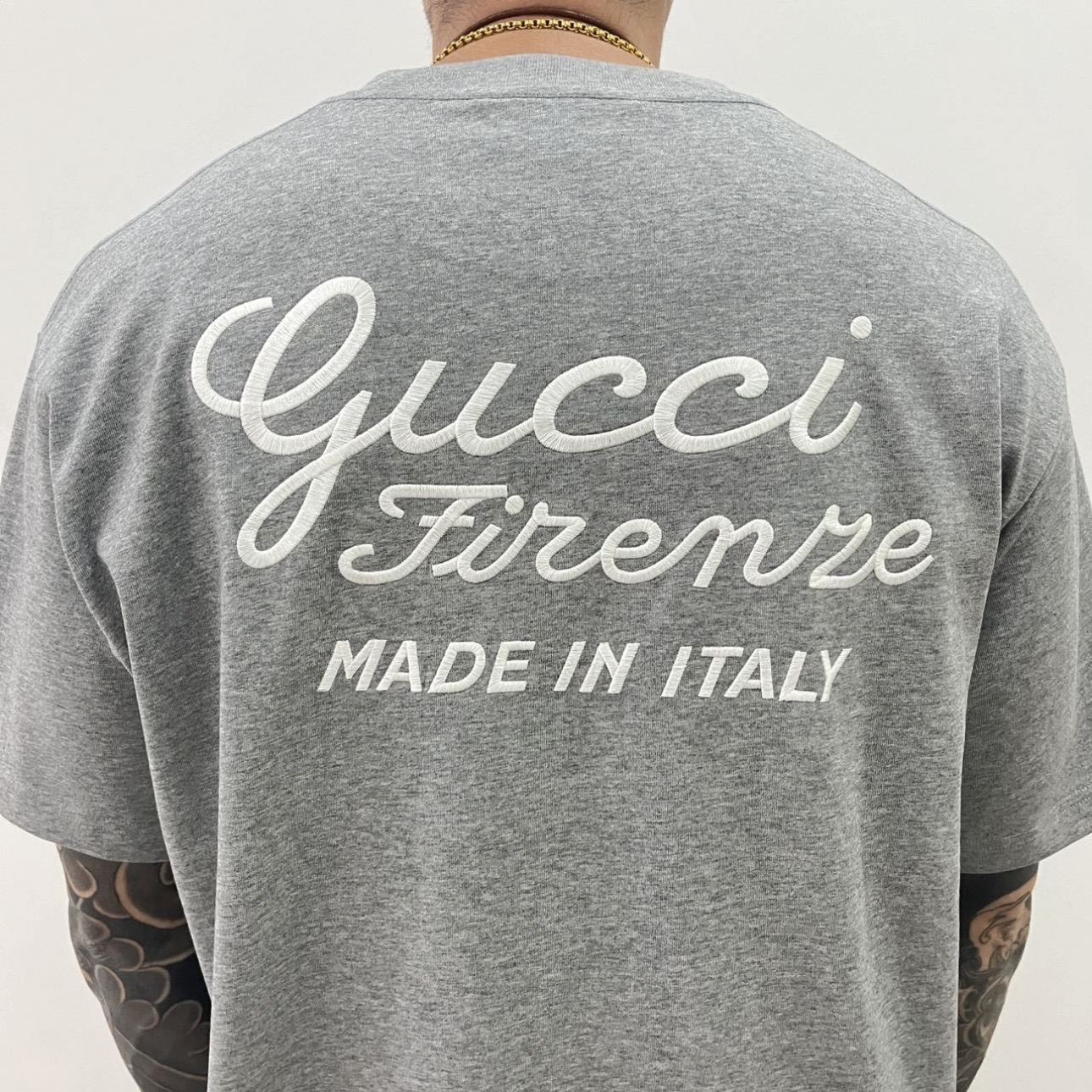 gucci カタカナ t シャツ激安通販 ゆったり プリント 100%綿 短袖 トップス シンプル グレー_8