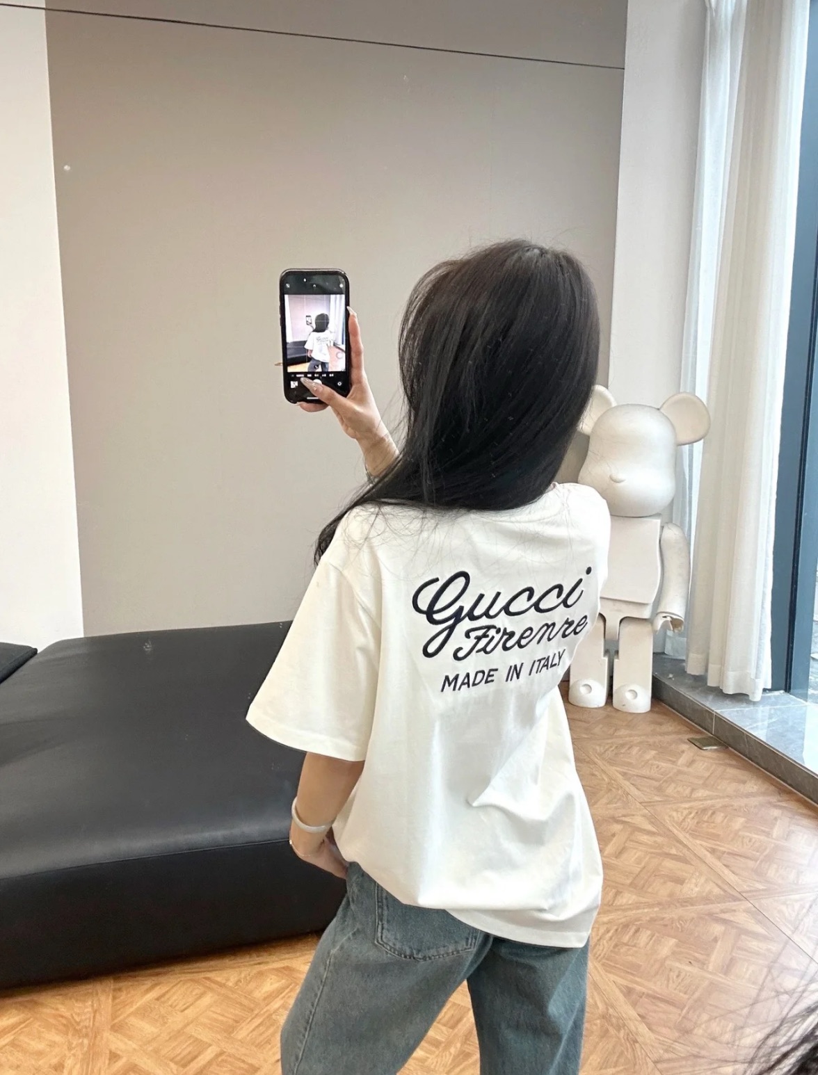 gucci カタカナ t シャツ激安通販 ゆったり プリント 100%綿 短袖 トップス シンプル グレー_9
