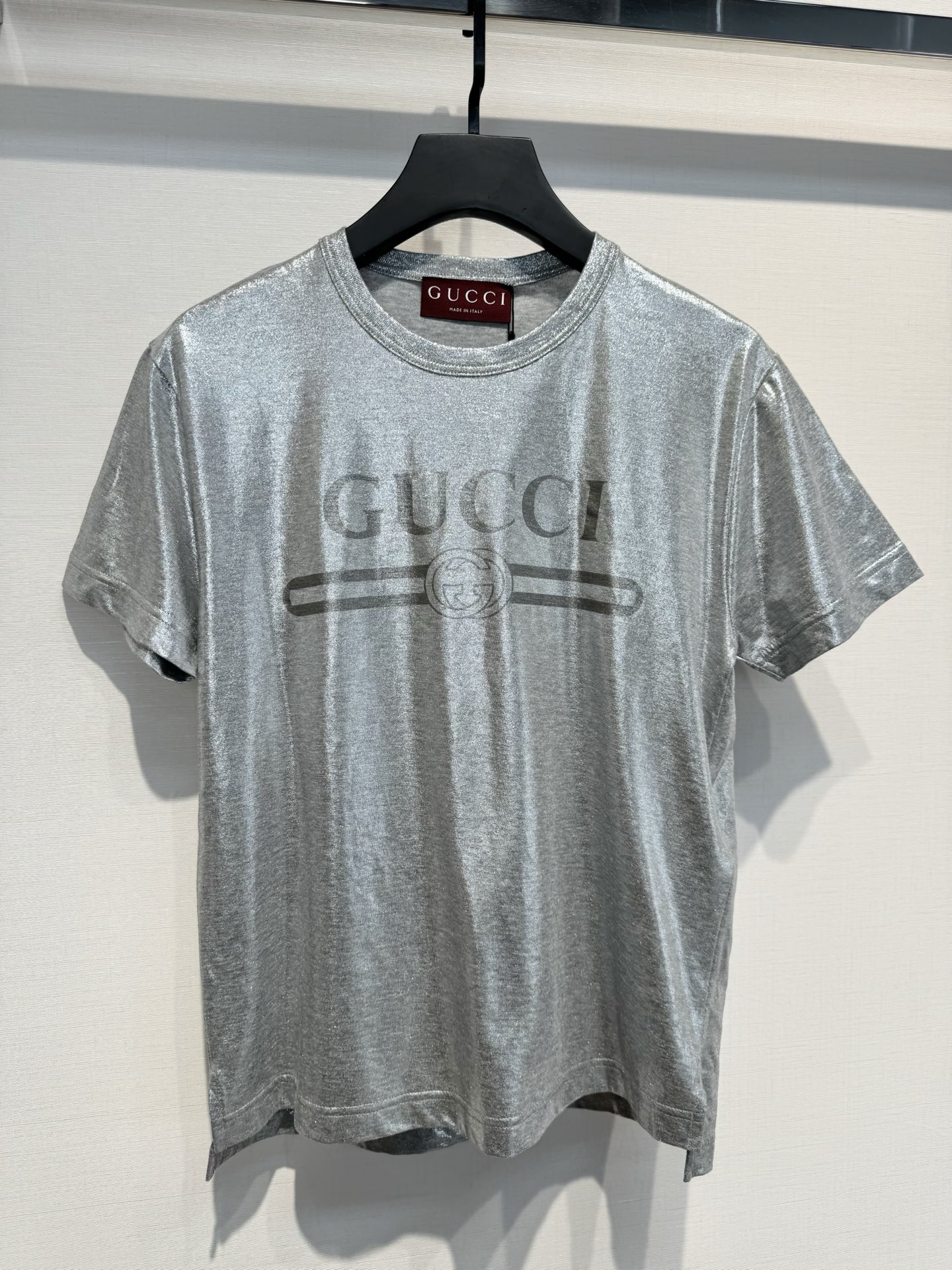 人気販売 gucci カッター シャツコピー ゆったり プリント 100%綿 短袖 トップス シンプル グレー_4
