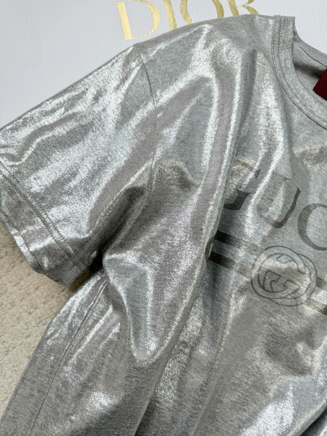 人気販売 gucci カッター シャツコピー ゆったり プリント 100%綿 短袖 トップス シンプル グレー_7