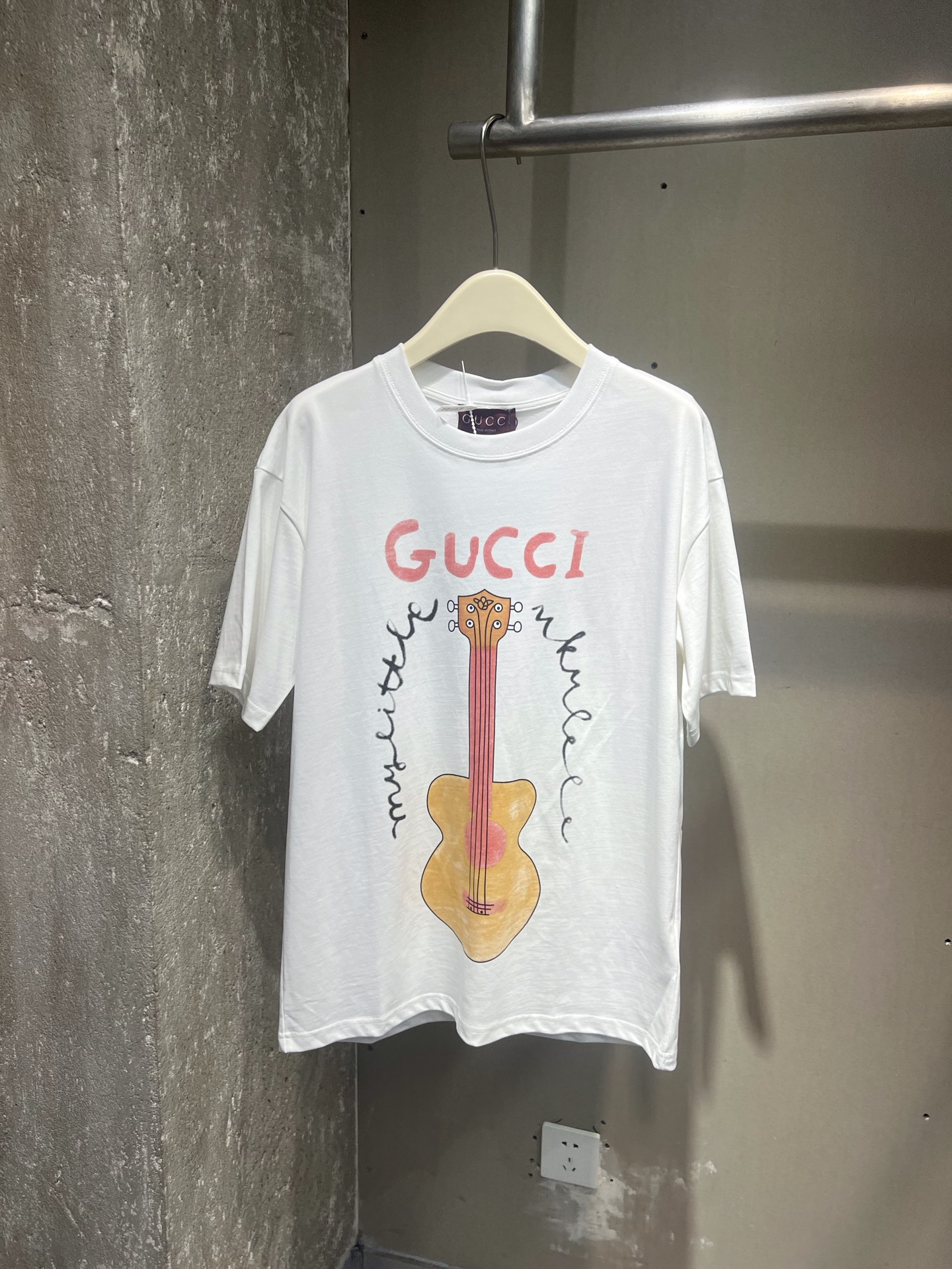 gucci コラボ t シャツ偽物 ゆったり プリント 100%綿 短袖 トップス 男女兼用 ホワイト_1