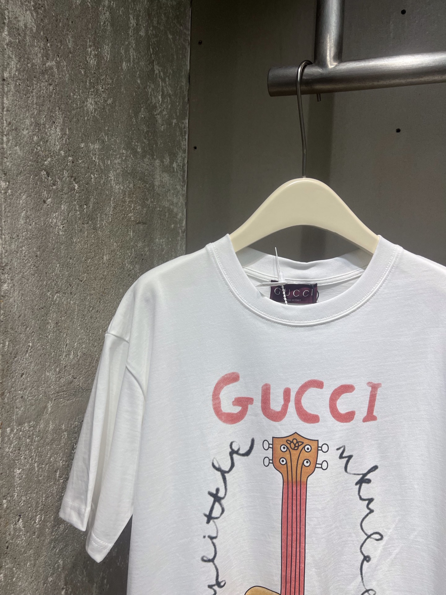gucci コラボ t シャツ偽物 ゆったり プリント 100%綿 短袖 トップス 男女兼用 ホワイト_2