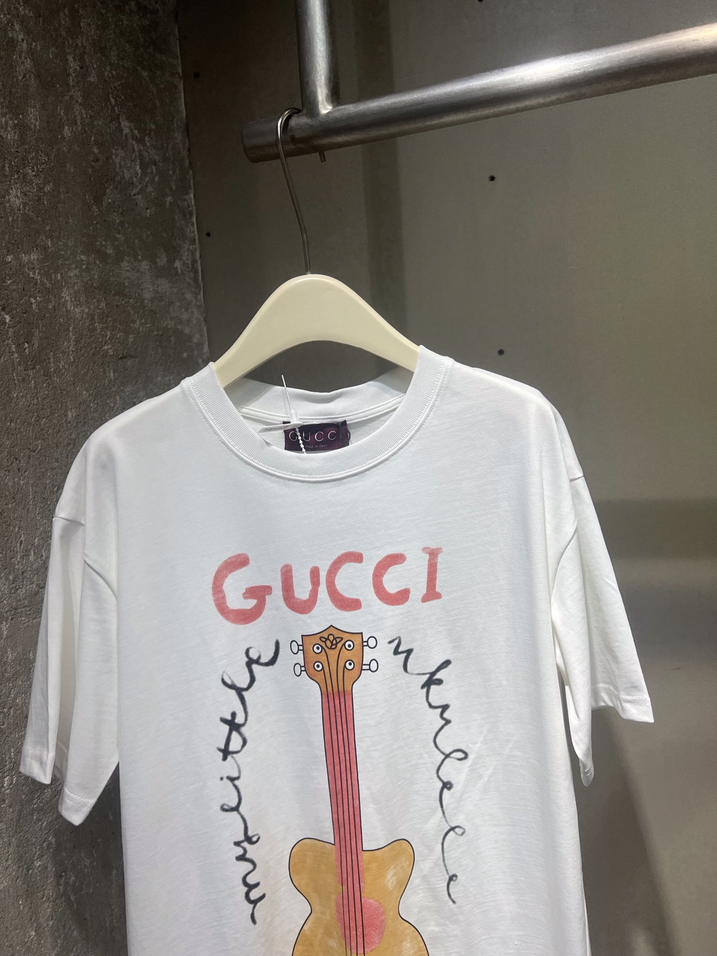 gucci コラボ t シャツ偽物 ゆったり プリント 100%綿 短袖 トップス 男女兼用 ホワイト_3