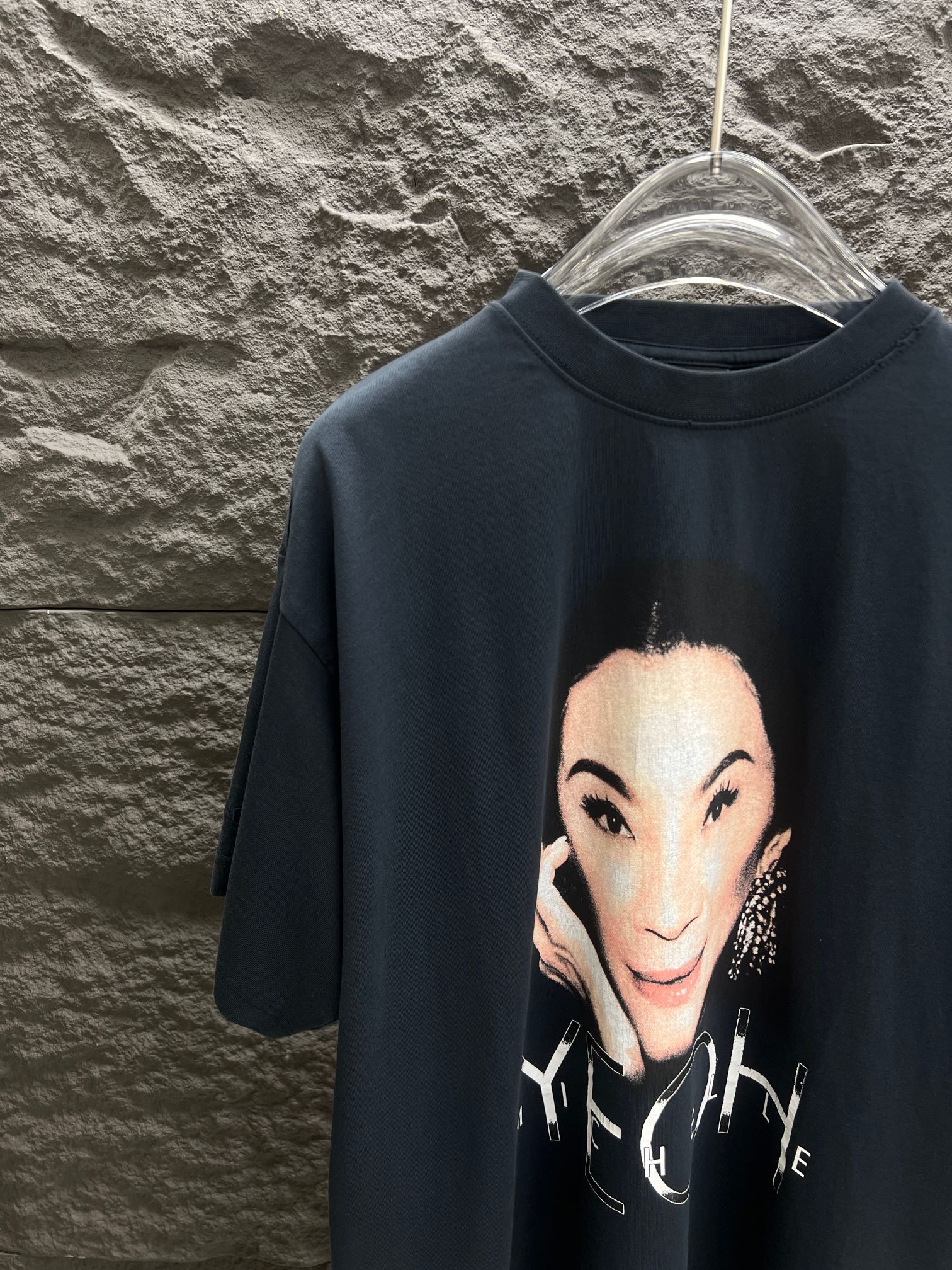 バレンシアガtシャツ メンズ偽物 トップス 半袖 プリント 純綿 ゆったり ブラック_2