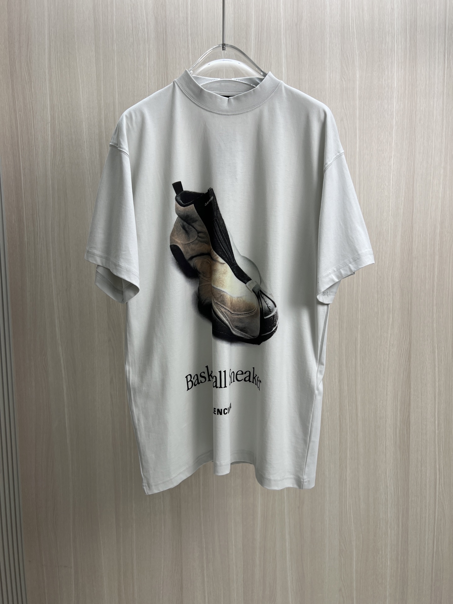 高級感溢れる バレンシアノ tシャツコピー トップス 半袖 プリント 純綿 ゆったり グレー_1