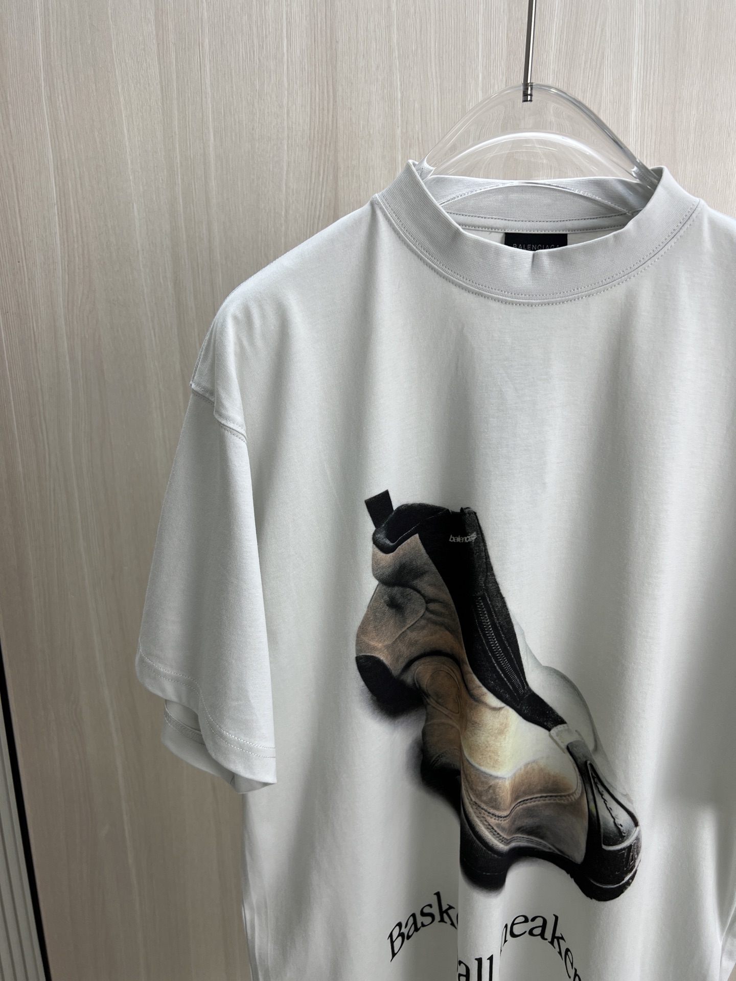 高級感溢れる バレンシアノ tシャツコピー トップス 半袖 プリント 純綿 ゆったり グレー_3