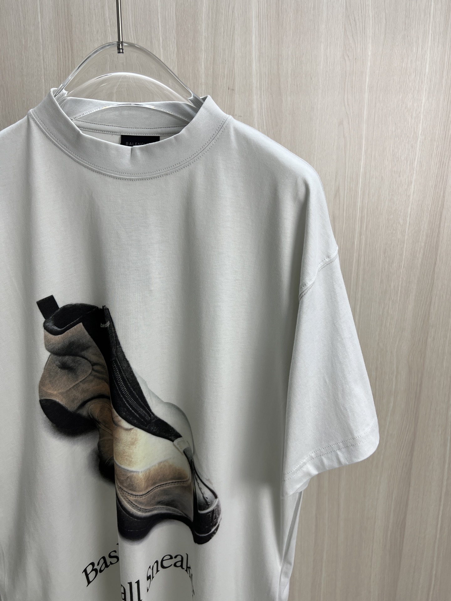 高級感溢れる バレンシアノ tシャツコピー トップス 半袖 プリント 純綿 ゆったり グレー_4