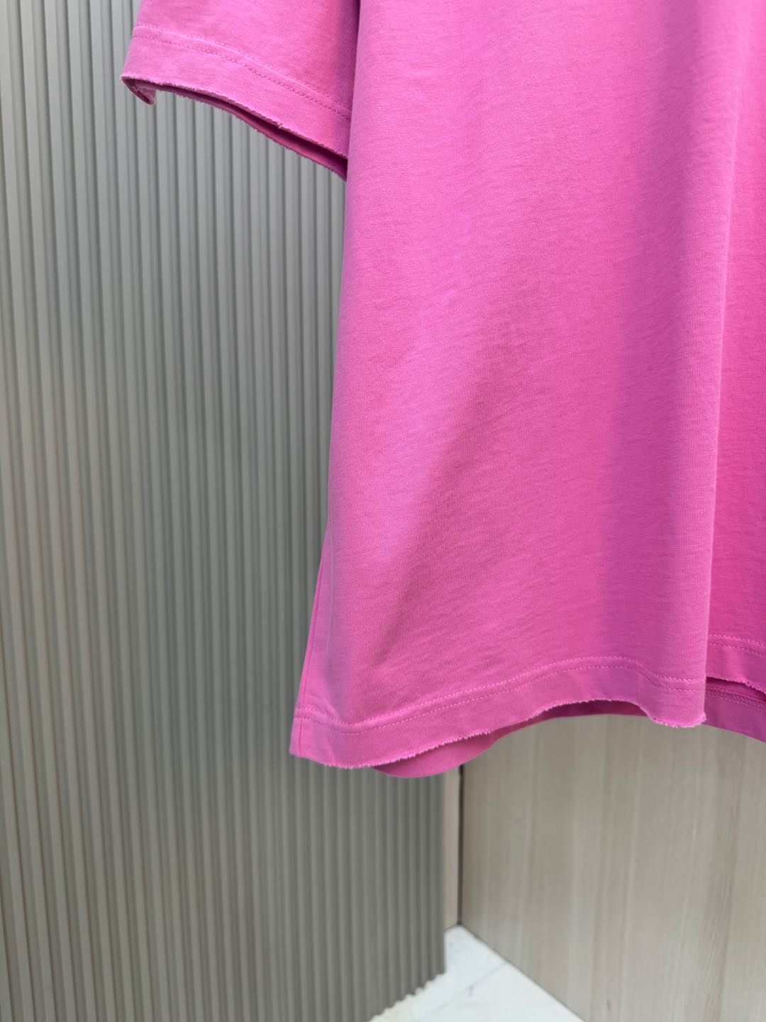 バレンシアガの服スーパーコピー トップス 半袖 プリント 純綿 ゆったり 男女兼用 ローズレッド_5