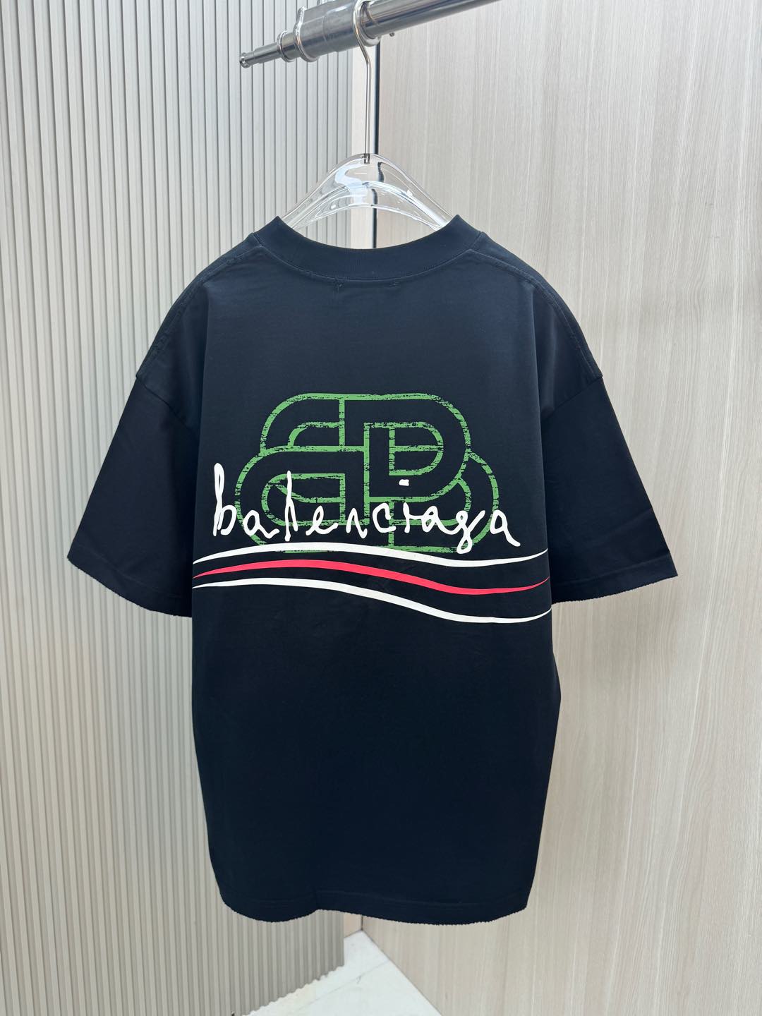 バレンシアガ 半袖tシャツ偽物 トップス 半袖 プリント 純綿 ゆったり 男女兼用 ブラック_7