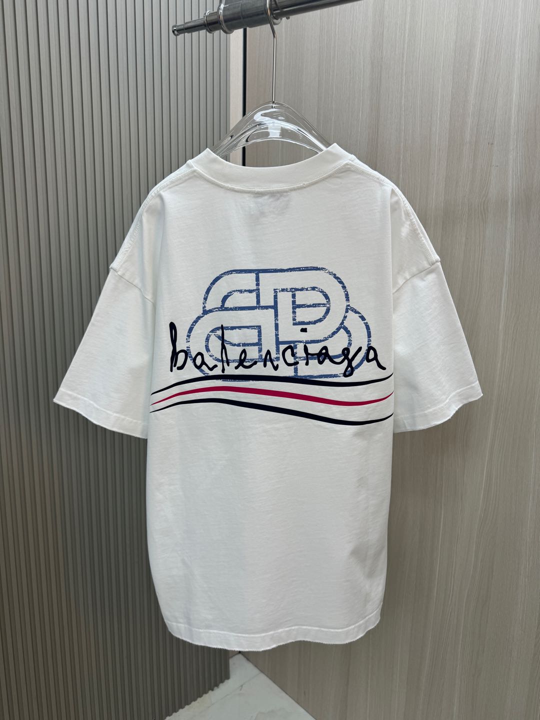 バレンシアガ 半袖シャツ激安通販 トップス プリント 純綿tシャツ ゆったり 男女兼用 ホワイト_8