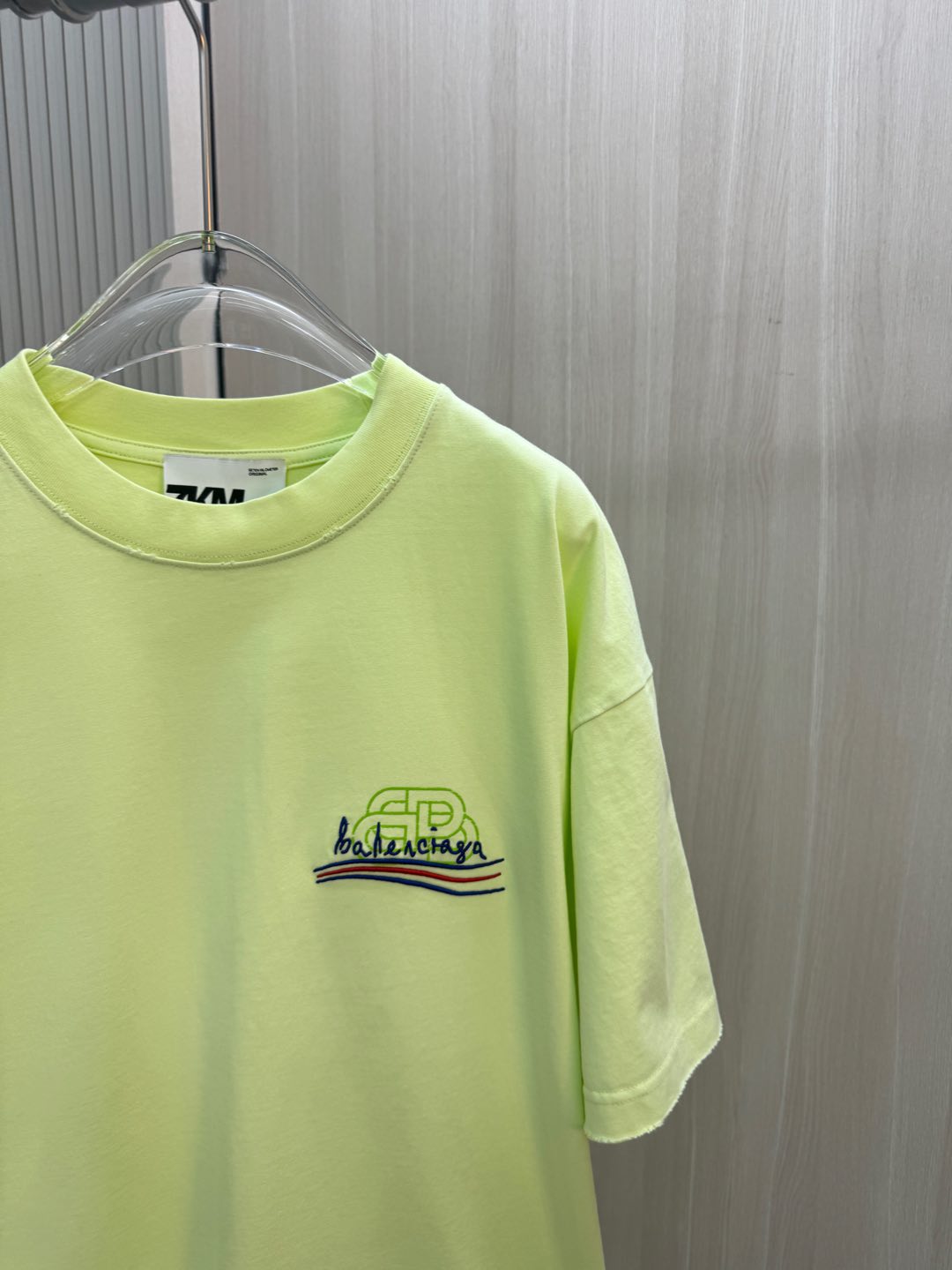 メンズ バレンシアガ tシャツコピー トップス プリント 純綿tシャツ ゆったり 男女兼用 イエロー_3