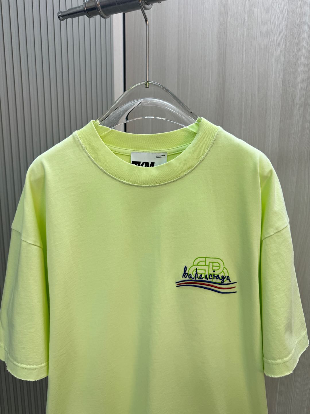 メンズ バレンシアガ tシャツコピー トップス プリント 純綿tシャツ ゆったり 男女兼用 イエロー_4