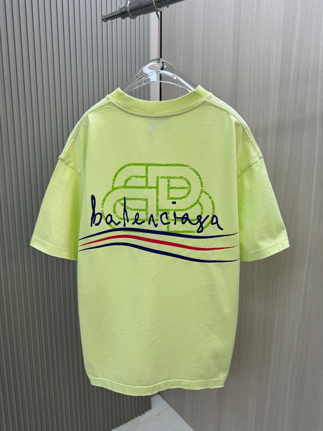 メンズ バレンシアガ tシャツコピー トップス プリント 純綿tシャツ ゆったり 男女兼用 イエロー_8