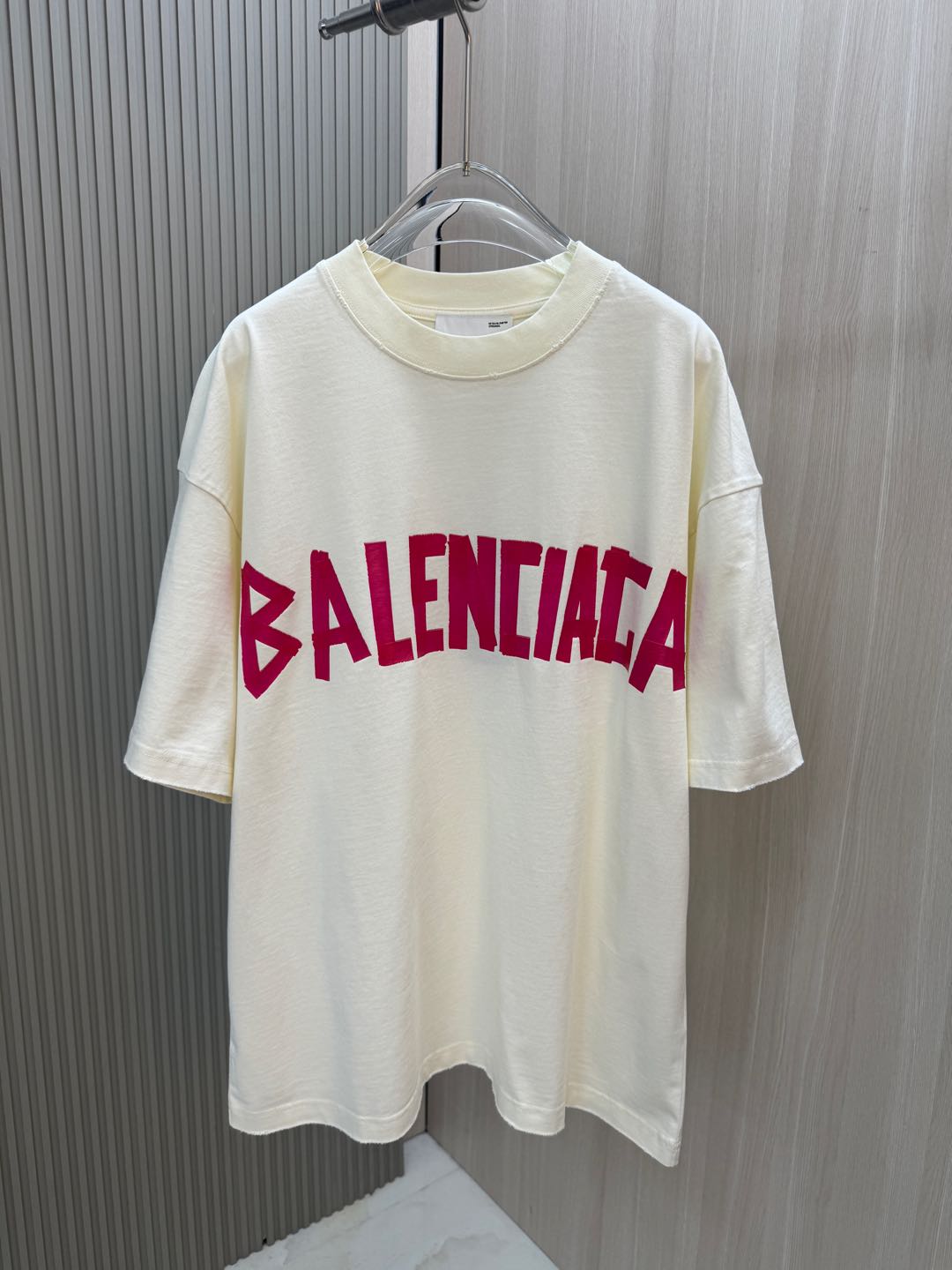 バレンシアガ ロゴtシャツコピー トップス プリント 純綿 柔らかい ゆったり 男女兼用 ホワイト_1