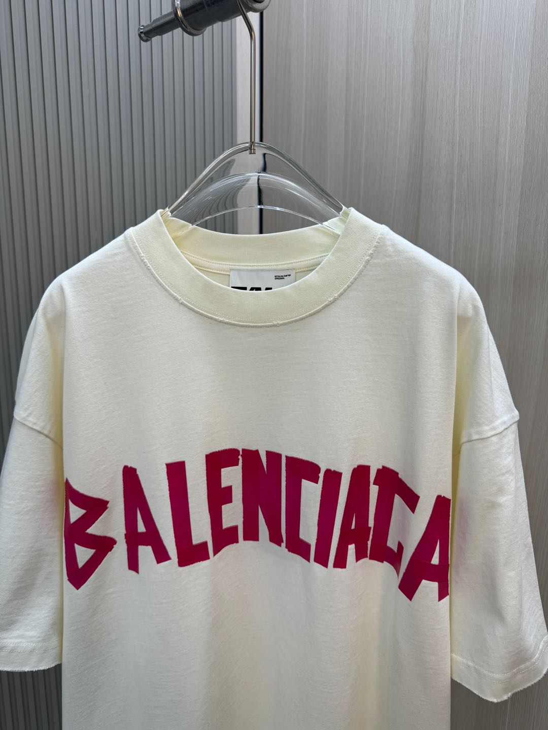 バレンシアガ ロゴtシャツコピー トップス プリント 純綿 柔らかい ゆったり 男女兼用 ホワイト_4