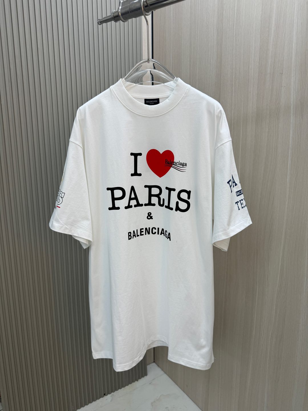 バレンシアガ ロゴシャツ偽物 トップス プリント 純綿tシャツ 柔らかい ゆったり ホワイト_1