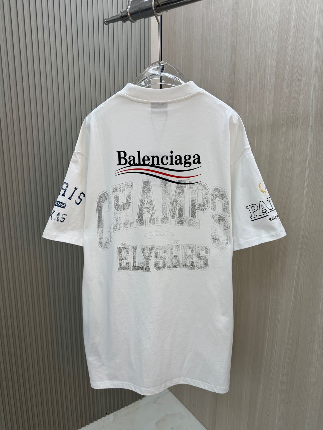 バレンシアガ ロゴシャツ偽物 トップス プリント 純綿tシャツ 柔らかい ゆったり ホワイト_6