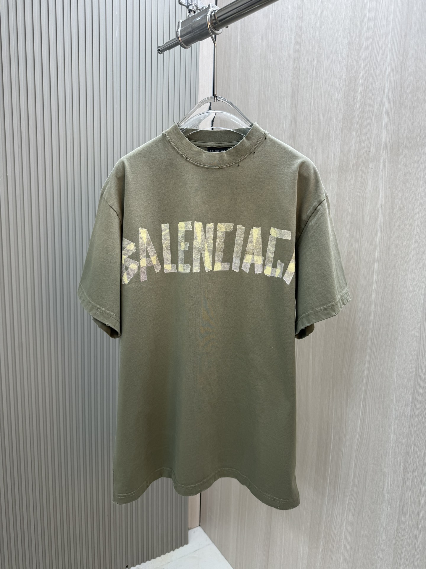バレンシアガtシャツ値段スーパーコピー トップス プリント 100％綿 短袖 ゆったり グリーン_1