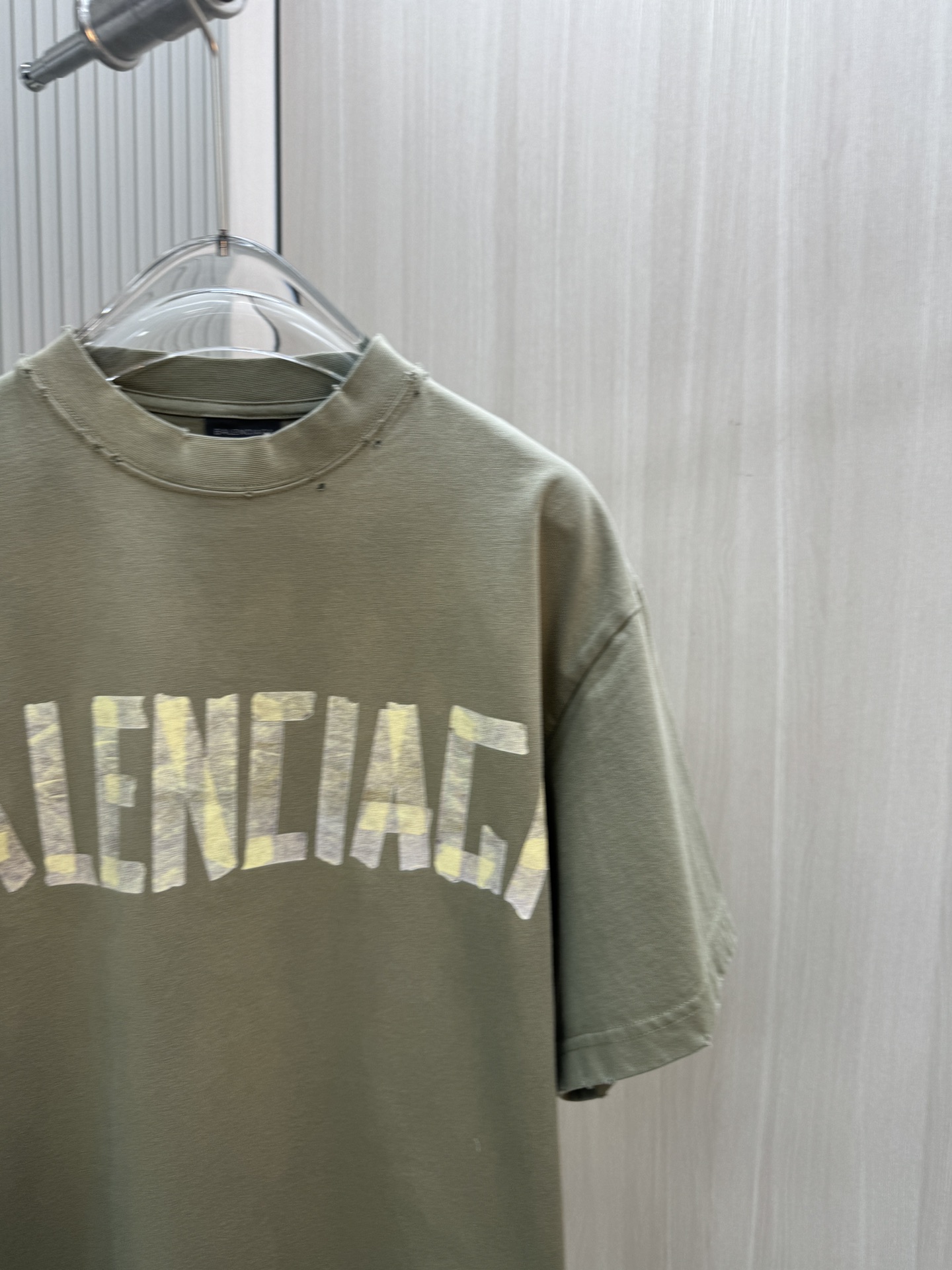 バレンシアガtシャツ値段スーパーコピー トップス プリント 100％綿 短袖 ゆったり グリーン_3
