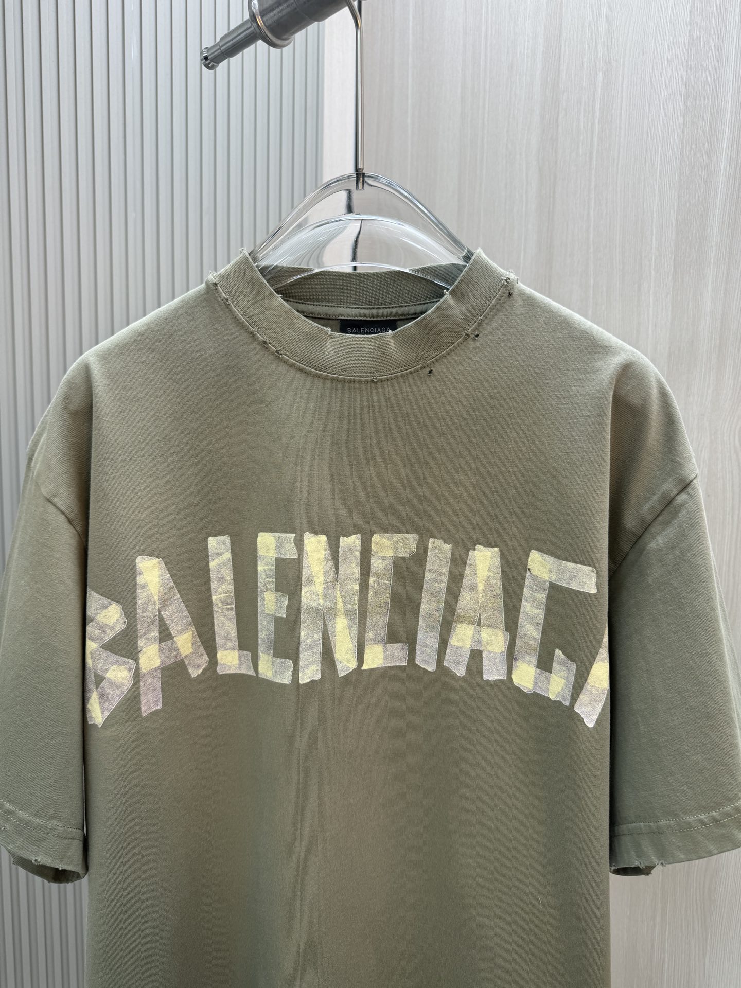 バレンシアガtシャツ値段スーパーコピー トップス プリント 100％綿 短袖 ゆったり グリーン_4