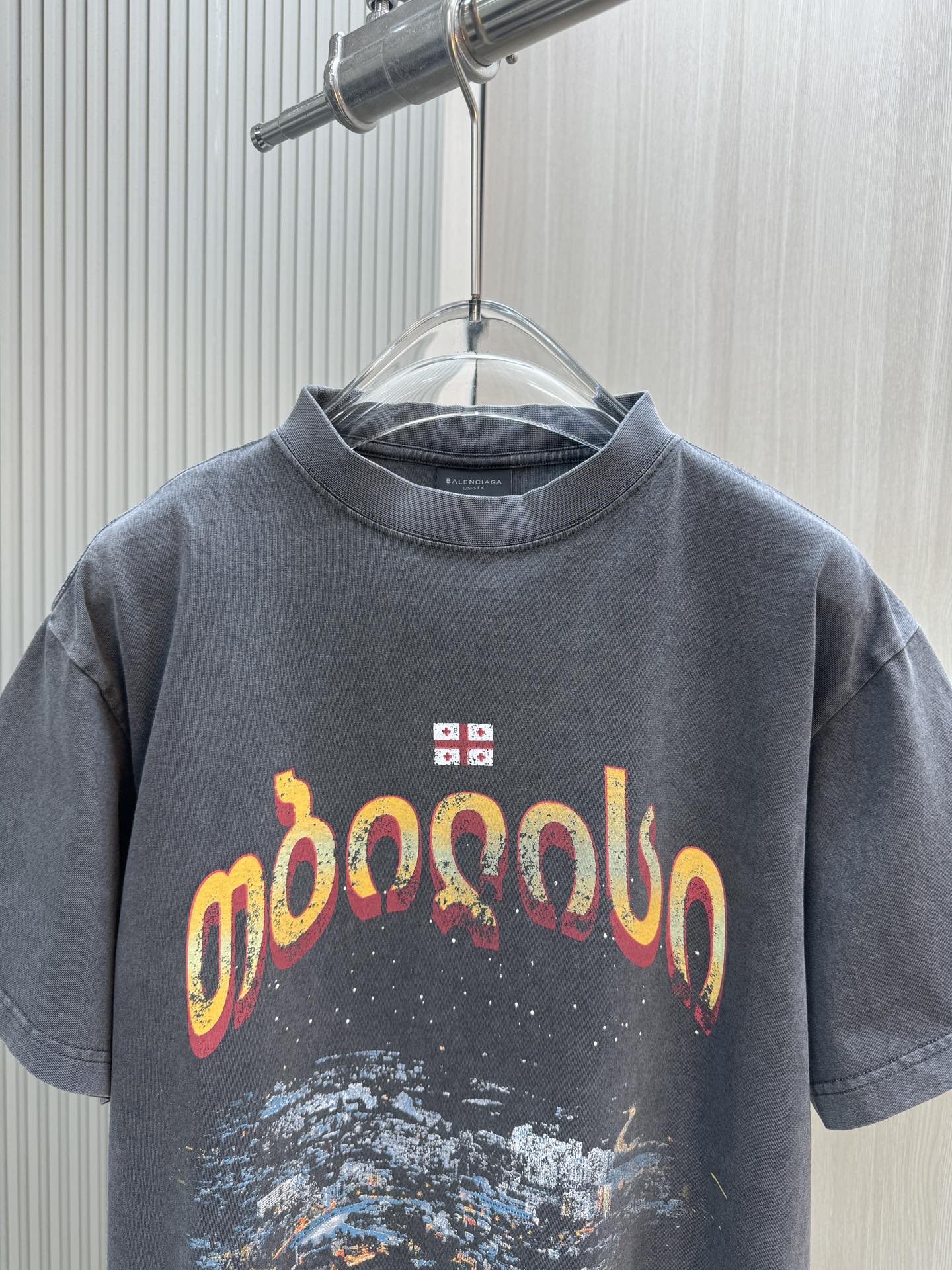 バレンシアガ レディース tシャツ偽物 トップス プリント 100％綿 短袖 ゆったり ブラック_3
