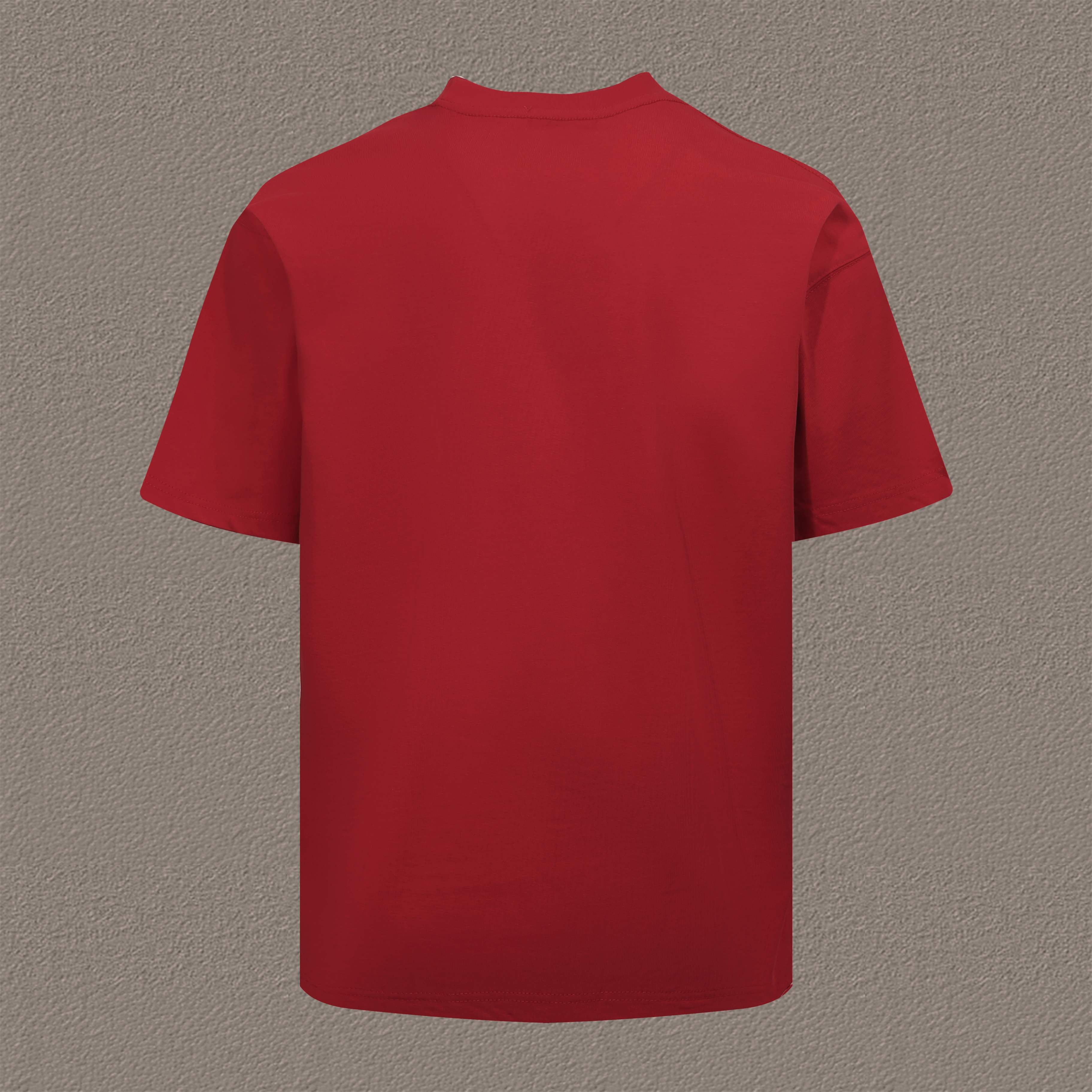 高品質 バレンシアガ 無地tシャツスーパーコピー プリント 100％綿 短袖 ゆったり 男女兼用 レッド_2