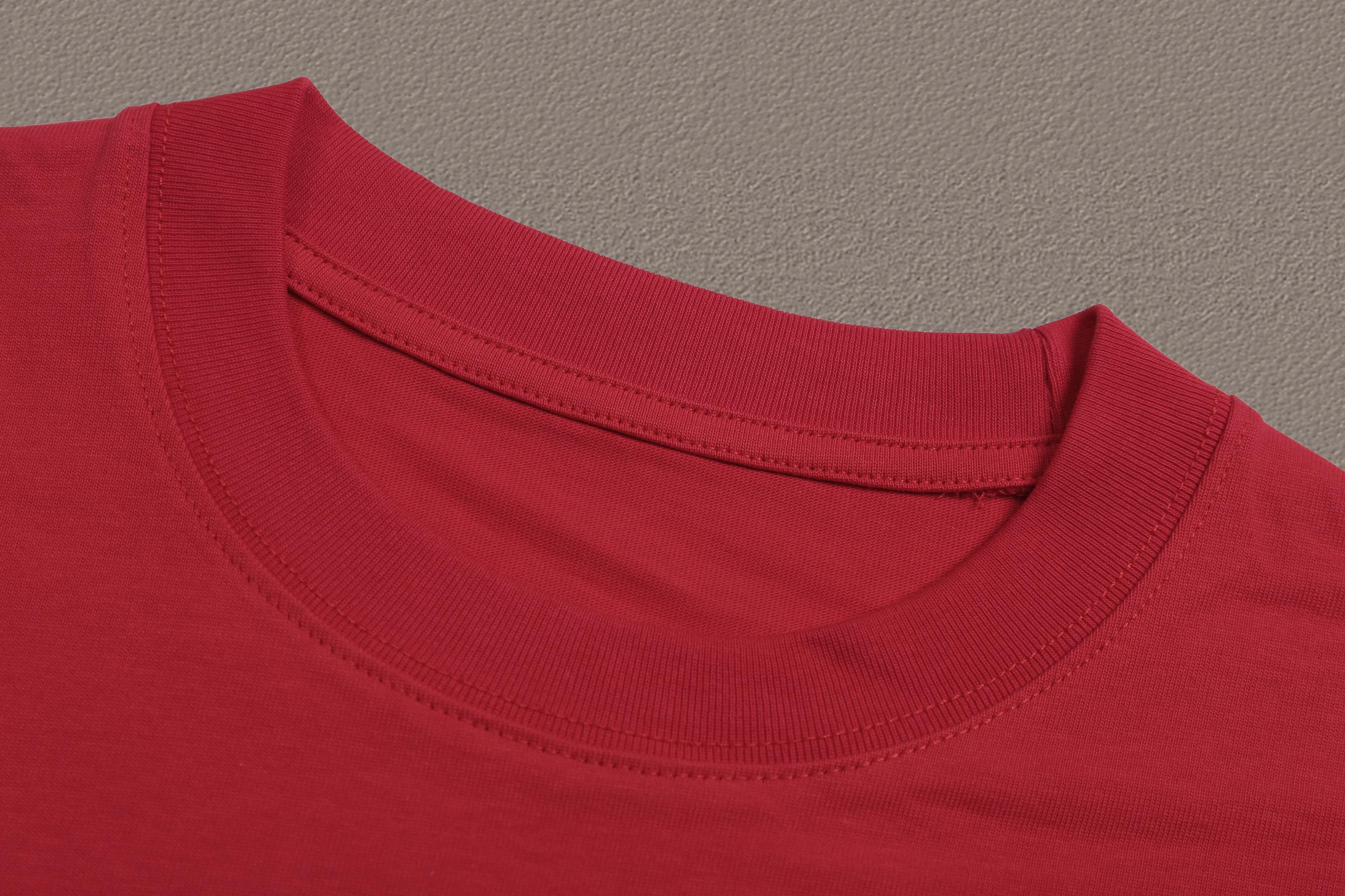 高品質 バレンシアガ 無地tシャツスーパーコピー プリント 100％綿 短袖 ゆったり 男女兼用 レッド_3