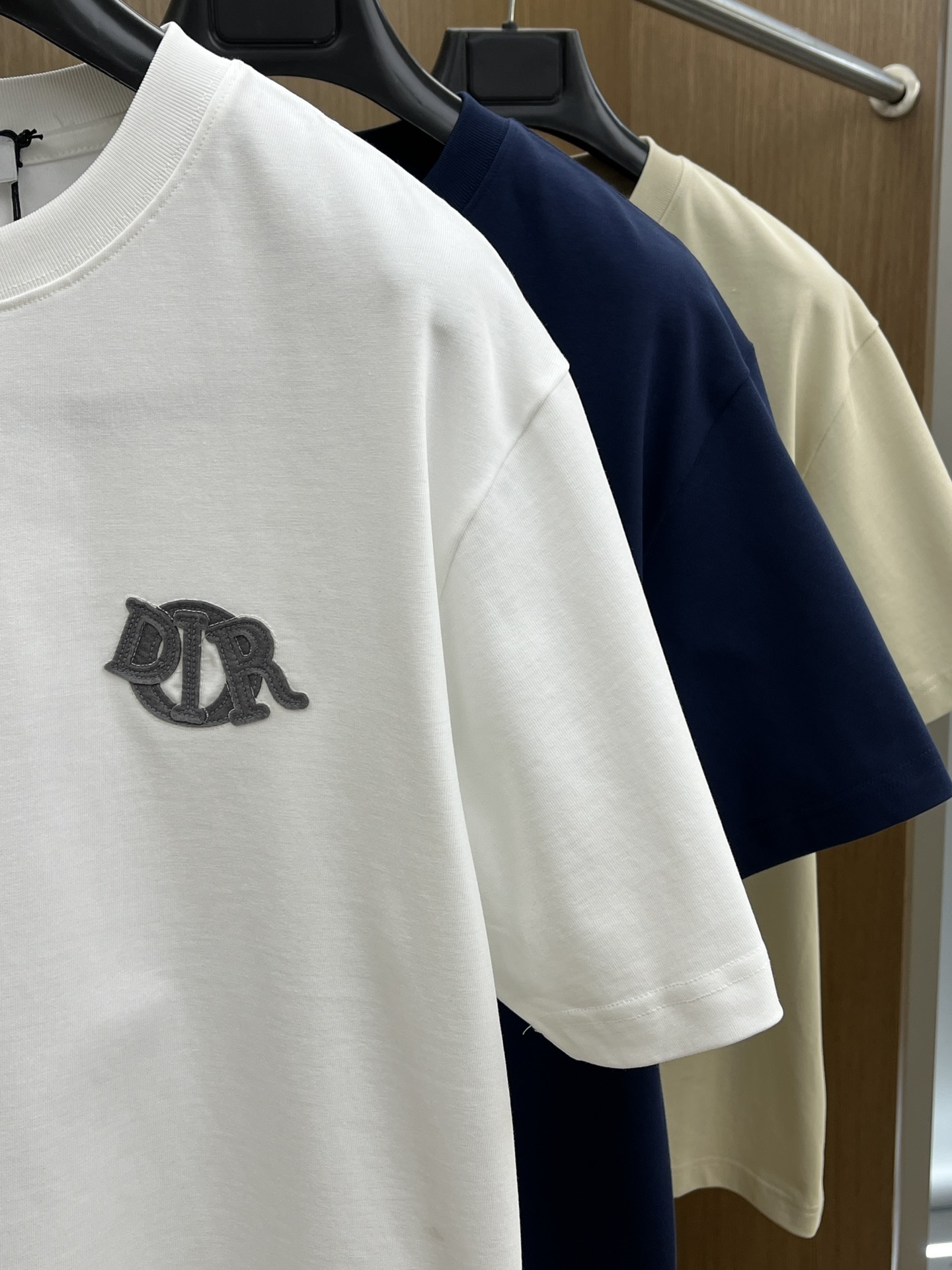 期間限定品 メンズ ディオールtシャツ偽物 純綿 トップス 短袖 ゆったり プリント ロゴ刺繍 ホワイト_2