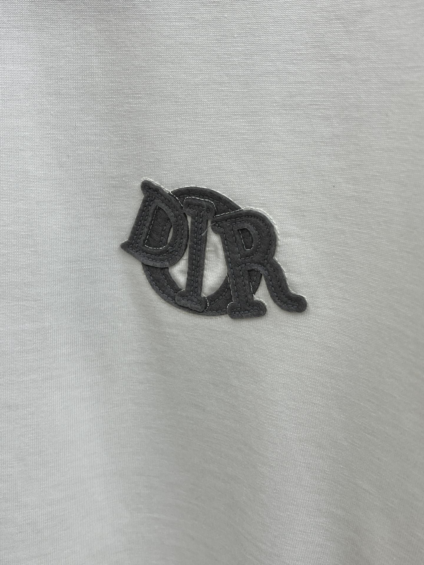 期間限定品 メンズ ディオールtシャツ偽物 純綿 トップス 短袖 ゆったり プリント ロゴ刺繍 ホワイト_4
