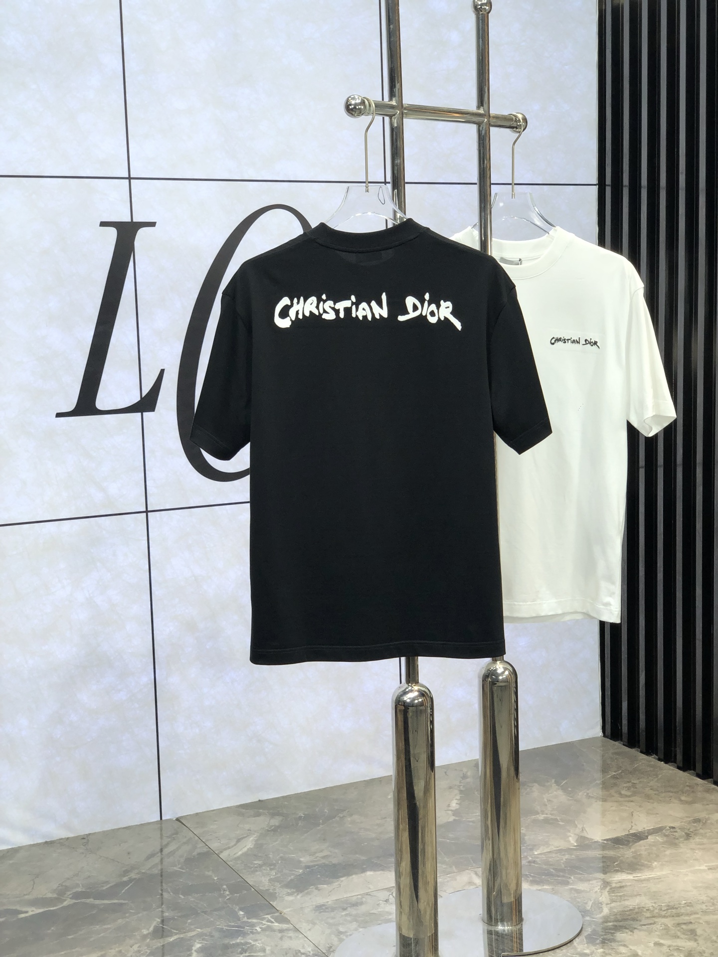 ディオールtシャツレディースコピー 純綿 トップス 短袖 ゆったり プリント 柔らかい ブラック_2