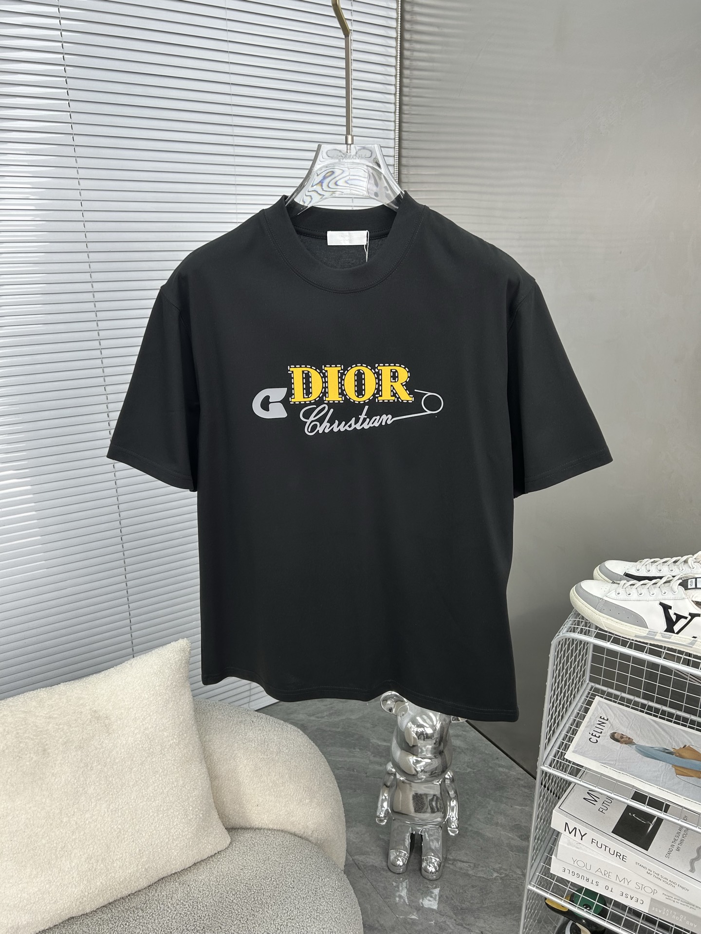 ディオールtシャツヤフオク偽物 純綿 トップス 短袖 ゆったり プリント 柔らかい シンプル 2色可選_2