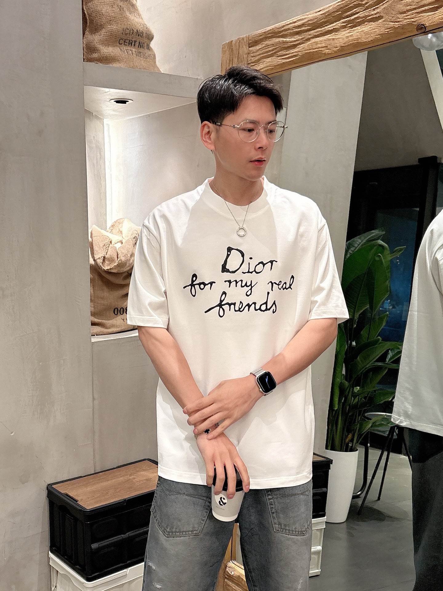 ディオールtシャツコーデコピー 純綿 トップス 短袖 ゆったり プリント 柔らかい シンプル ホワイト_10