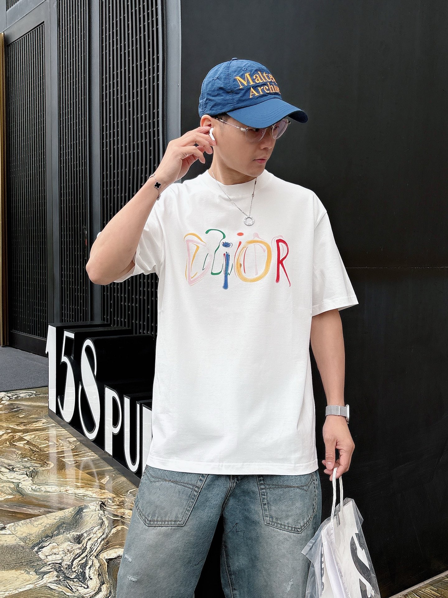 お得品‼ディオール アトリエ tシャツ偽物 純綿 トップス 短袖 ゆったり プリント 柔らかい ホワイト_1