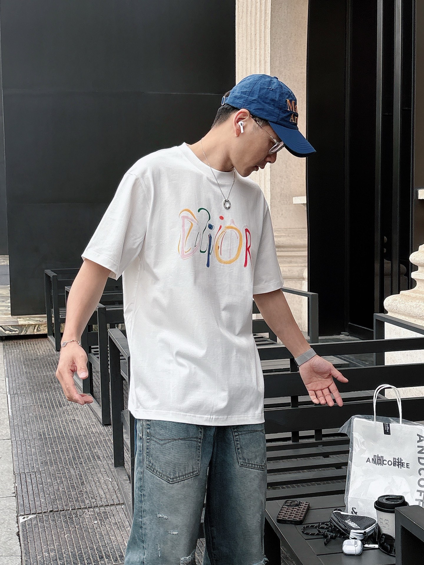 お得品‼ディオール アトリエ tシャツ偽物 純綿 トップス 短袖 ゆったり プリント 柔らかい ホワイト_5