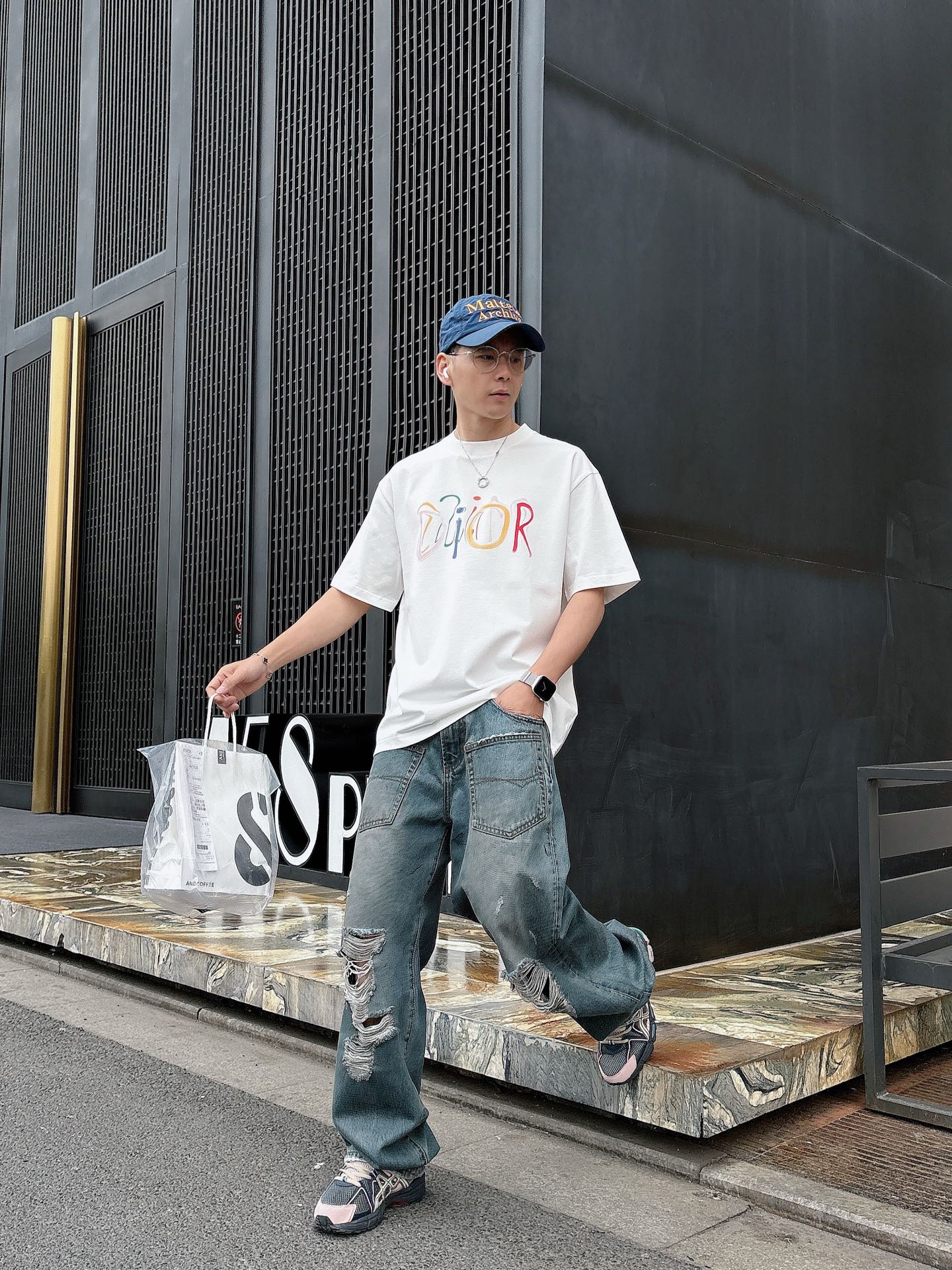 お得品‼ディオール アトリエ tシャツ偽物 純綿 トップス 短袖 ゆったり プリント 柔らかい ホワイト_8