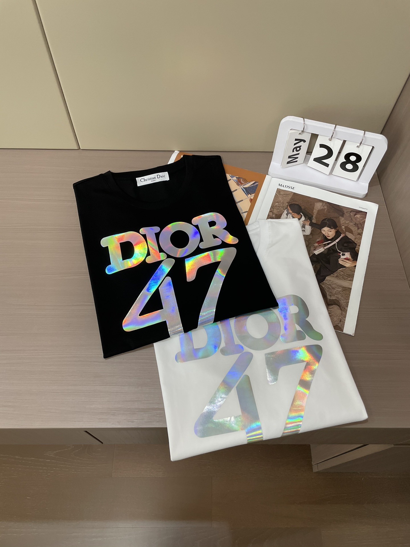 ディオールオム tシャツコピー Tシャツ 純綿 トップス 短袖 ゆったり プリント 柔らかい ホワイト_8
