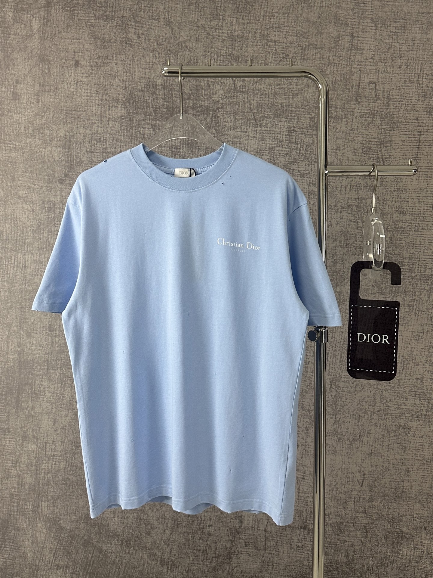 メンズ ディオール tシャツスーパーコピー Tシャツ 純綿 トップス 短袖 ゆったり プリント 柔らかい ブルー_4
