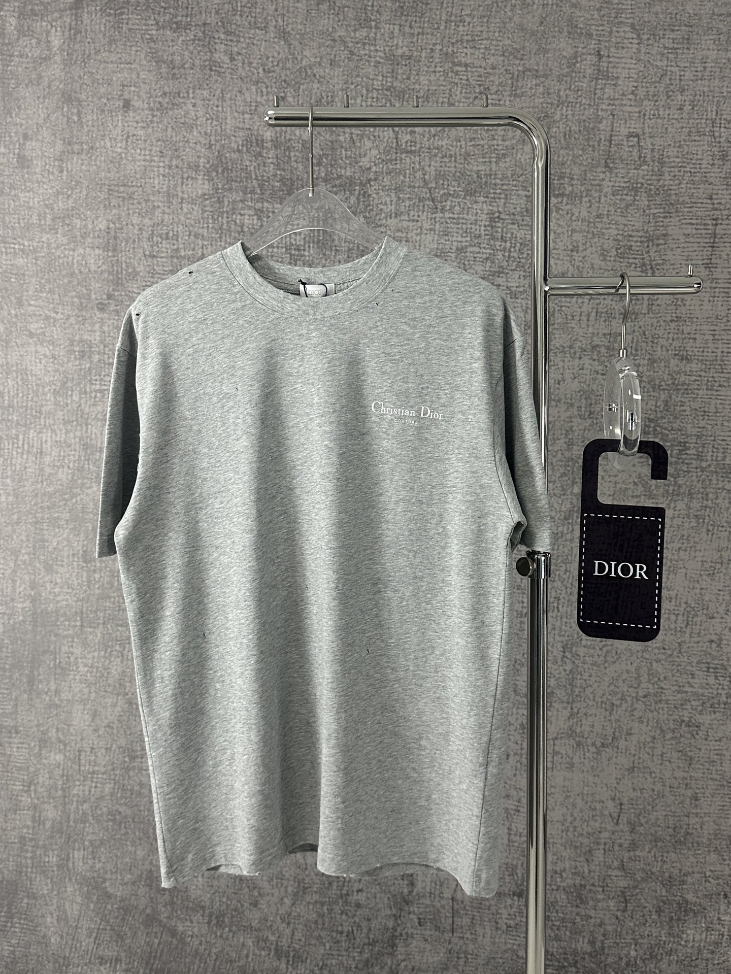dior クマ tシャツ偽物 Tシャツ 純綿 トップス 短袖 ゆったり プリント 柔らかい グレー_1