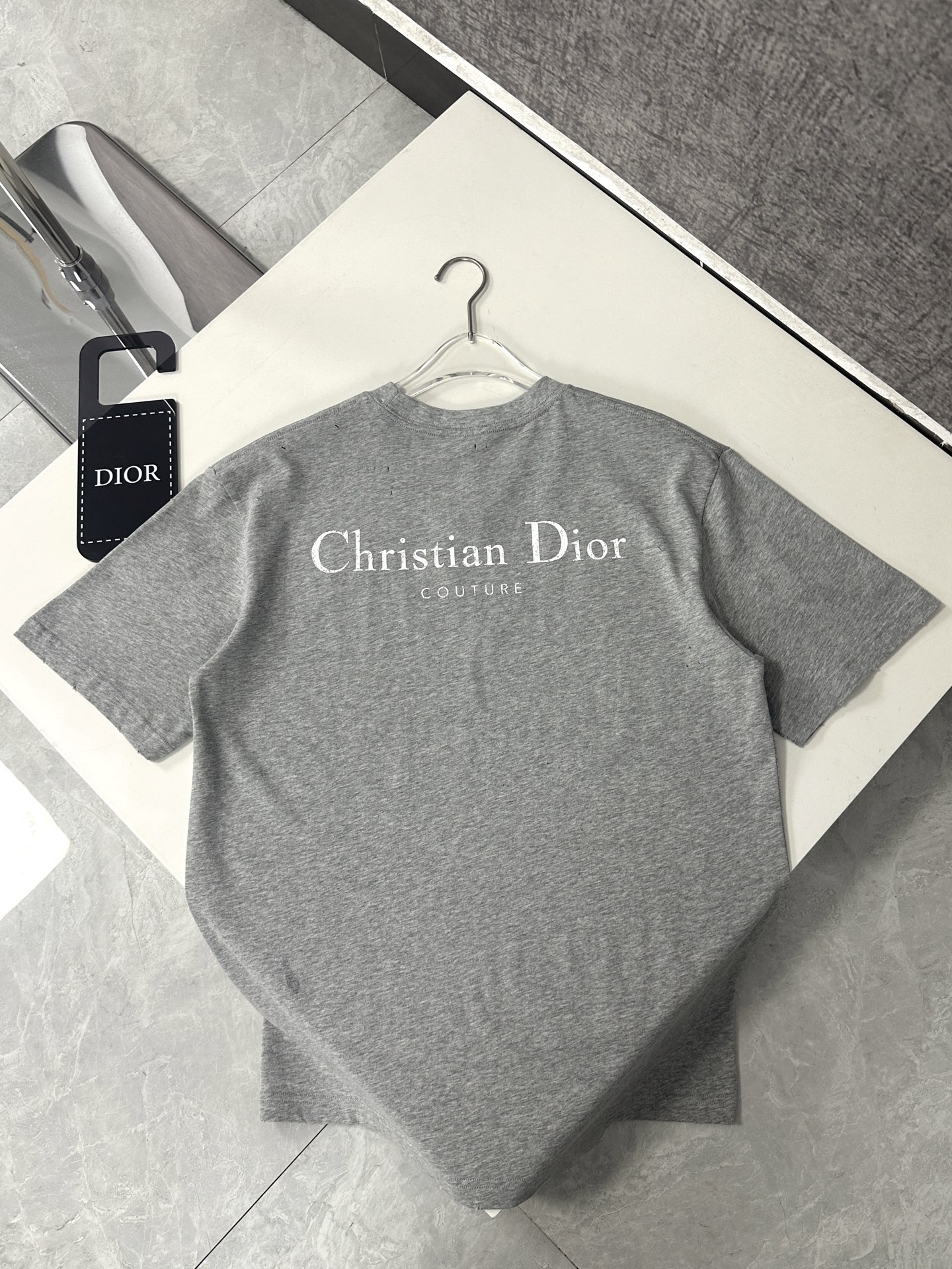 dior クマ tシャツ偽物 Tシャツ 純綿 トップス 短袖 ゆったり プリント 柔らかい グレー_4