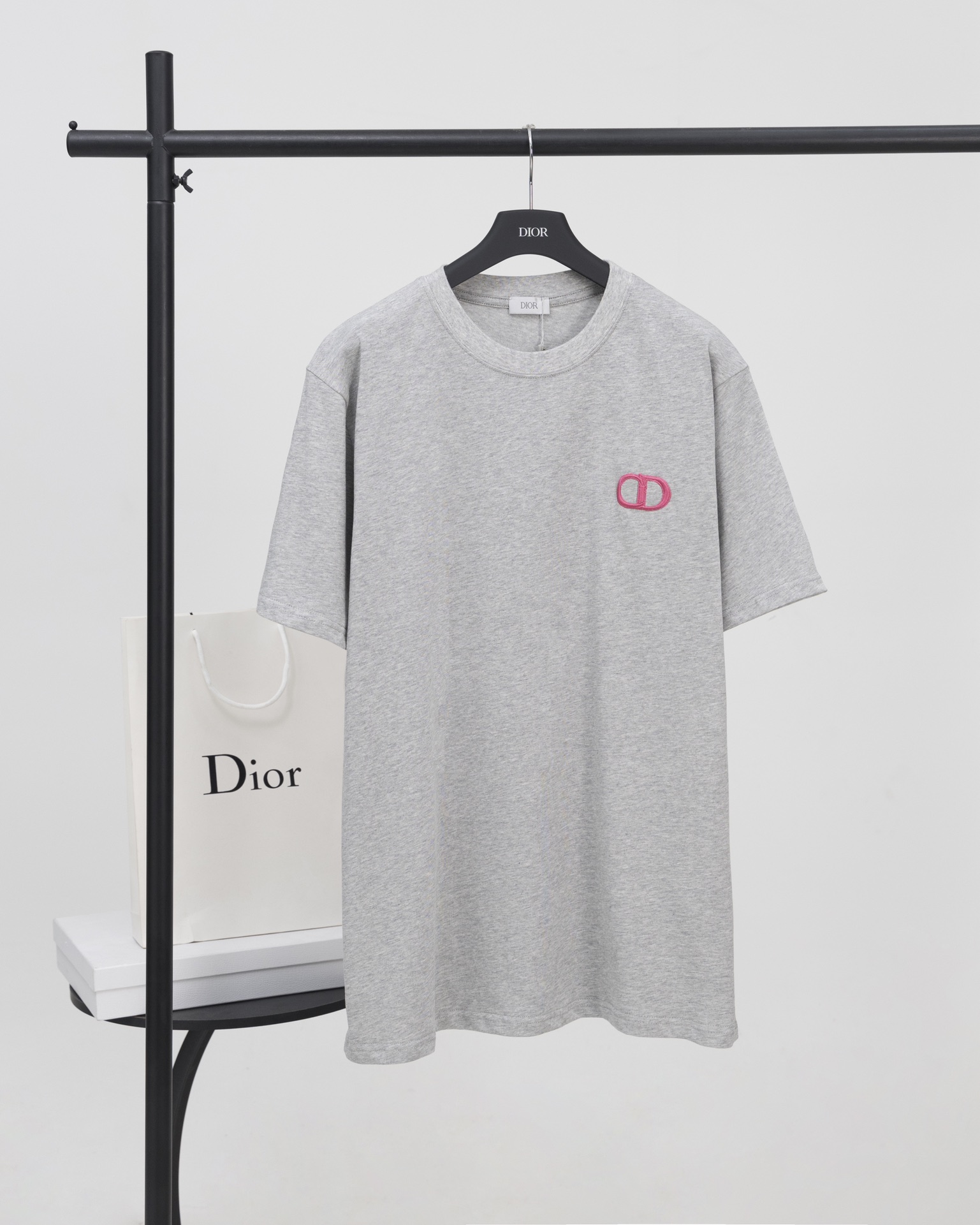 ディオール tシャツ サイズ感コピー Tシャツ 純綿 トップス 短袖 ゆったり プリント 8815# 柔らかい グレー_1