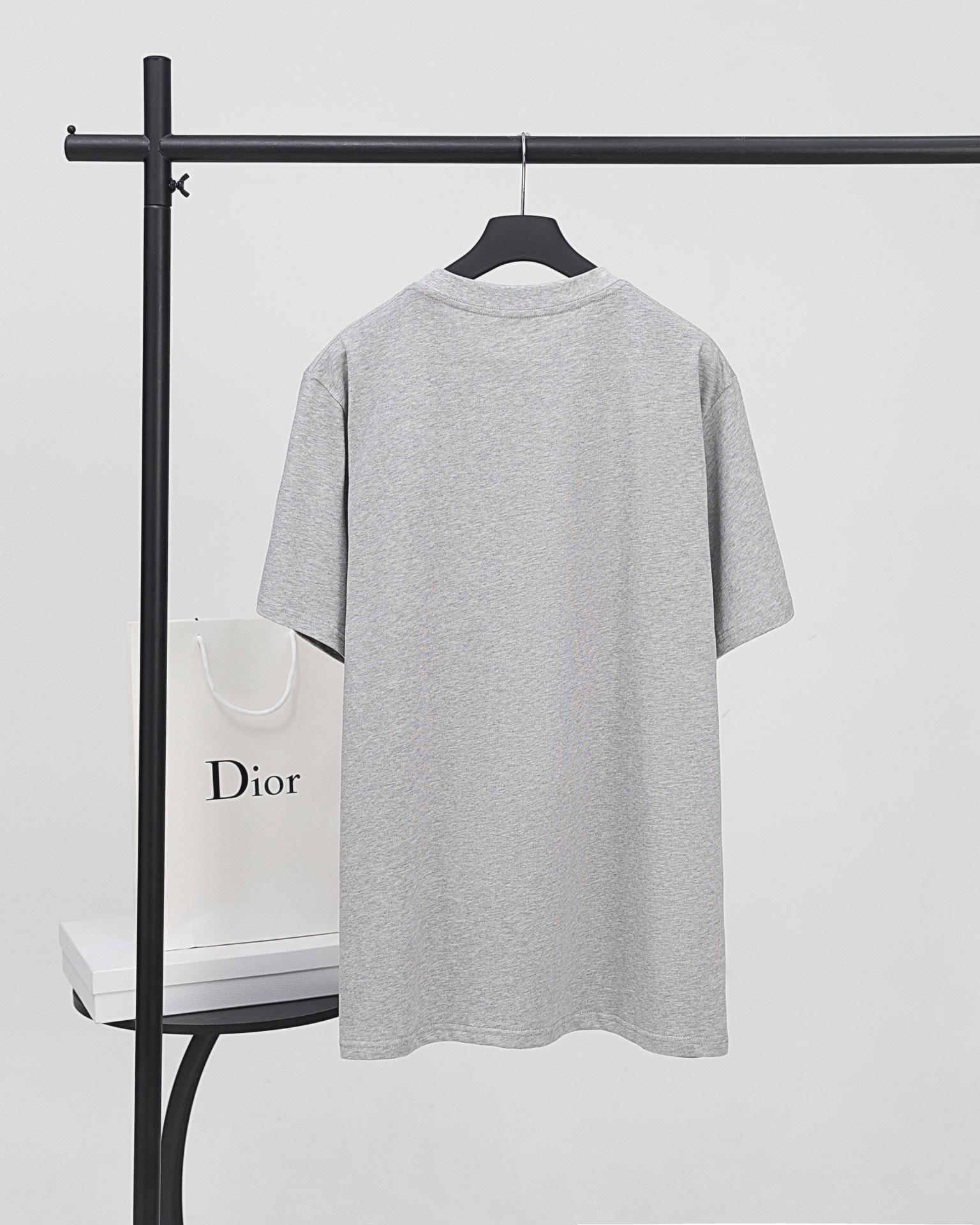 ディオール tシャツ サイズ感コピー Tシャツ 純綿 トップス 短袖 ゆったり プリント 8815# 柔らかい グレー_2