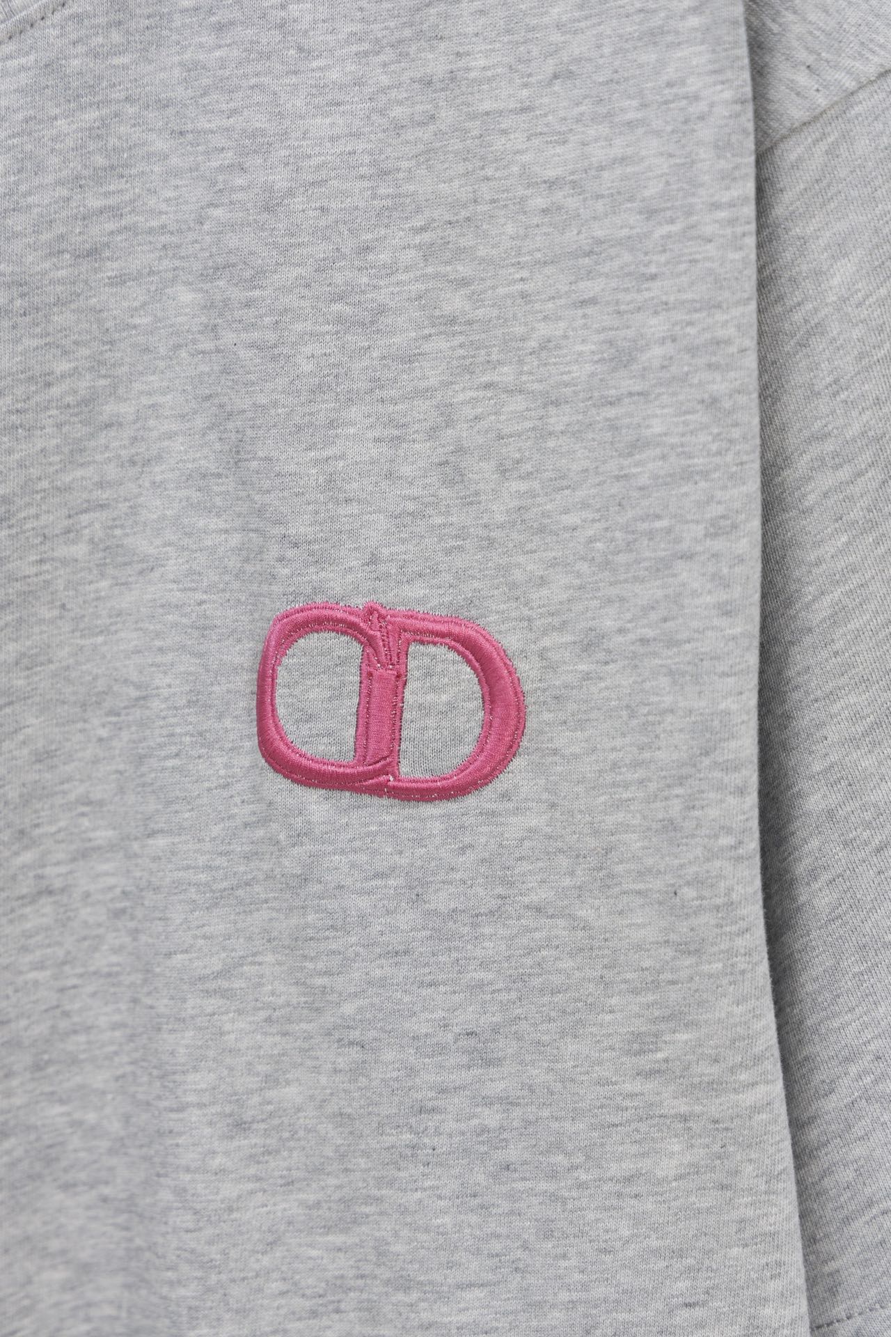 ディオール tシャツ サイズ感コピー Tシャツ 純綿 トップス 短袖 ゆったり プリント 8815# 柔らかい グレー_3