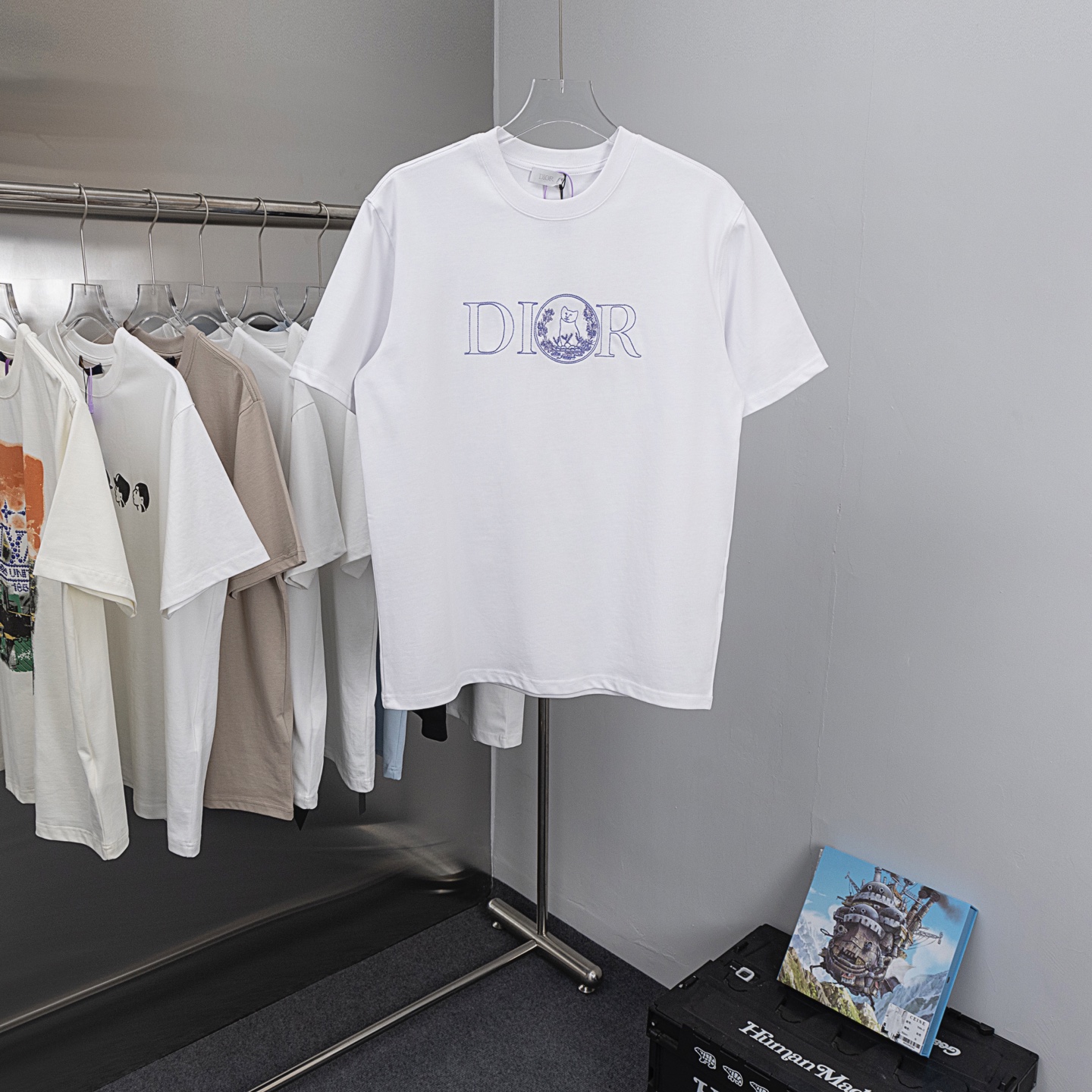 ディオール tシャツ 新作スーパーコピー 純綿 トップス 短袖 ゆったり プリント 柔軟 ホワイト_1