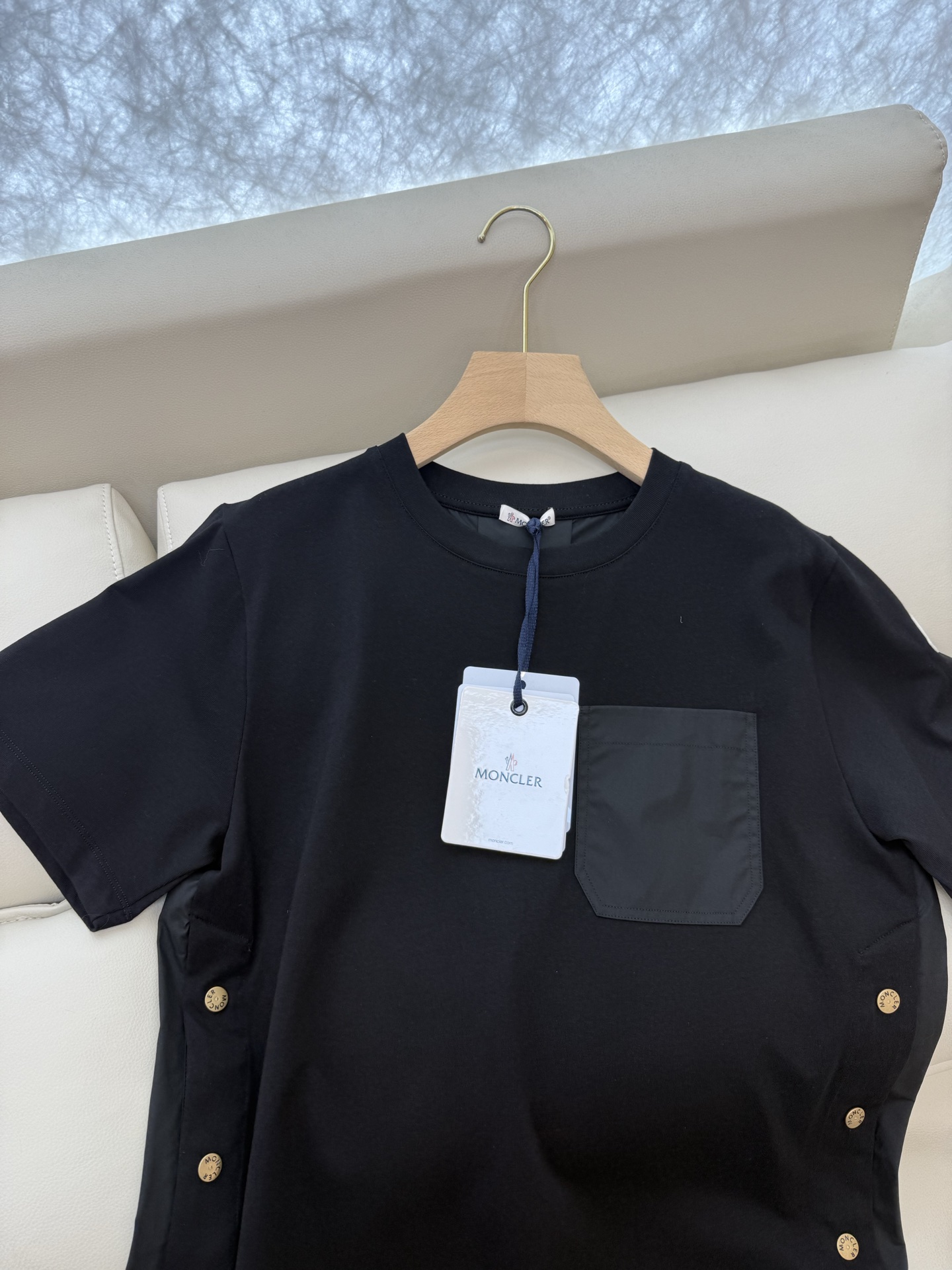 メンズ モンクレールtシャツ偽物 トップス 短袖 プリント 柔軟 綿100％ ブラック_4