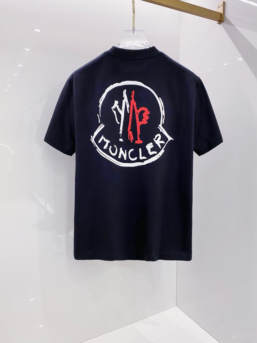 モンクレールtシャツ 買取コピー ロゴプリント トップス 短袖 柔らかい 綿100％ ブラック_2