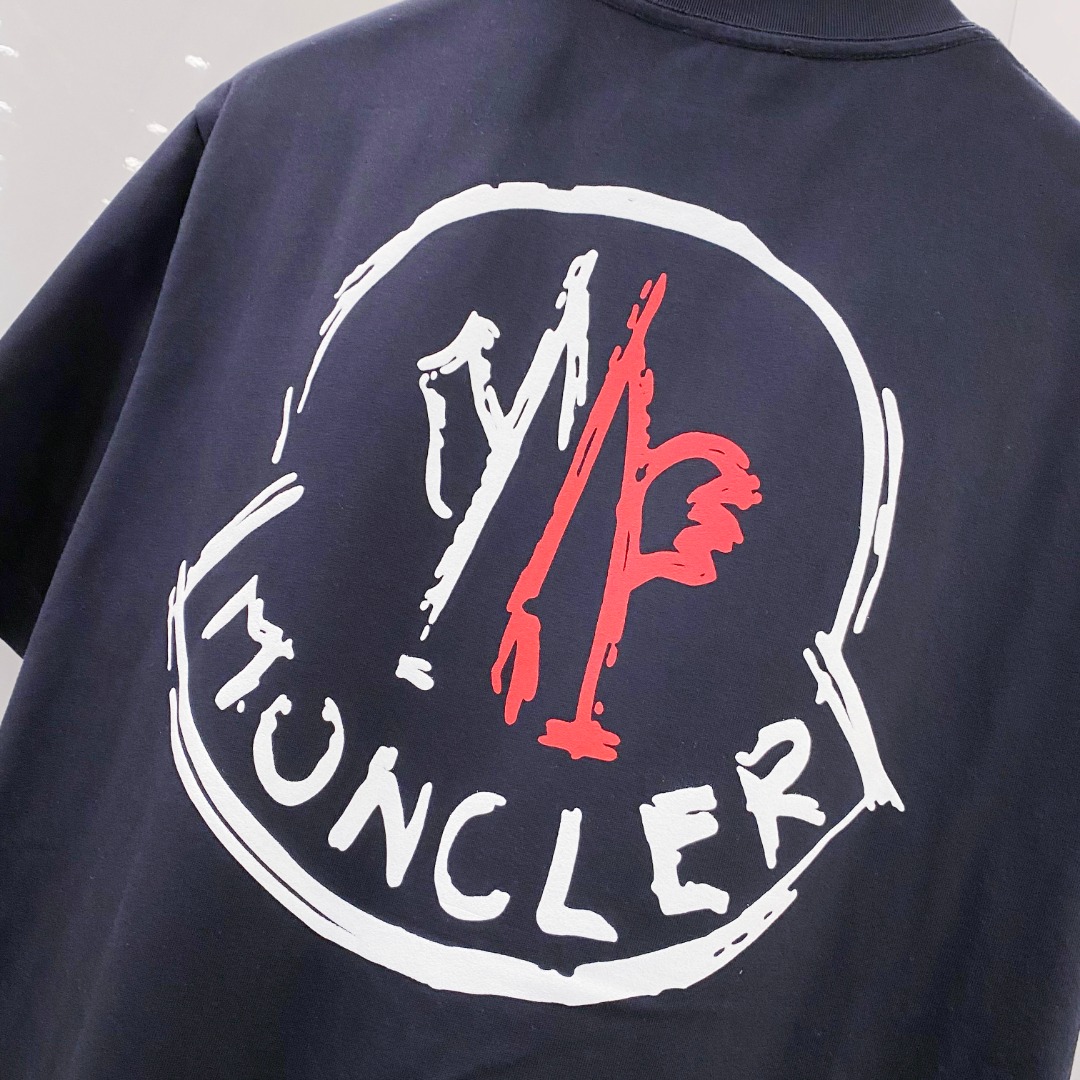 モンクレールtシャツ 買取コピー ロゴプリント トップス 短袖 柔らかい 綿100％ ブラック_4