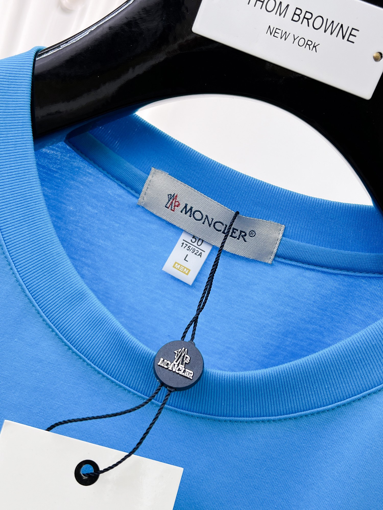 モンクレールtシャツコーデスーパーコピー ロゴプリント トップス 短袖 柔らかい 綿100％ ブルー_4
